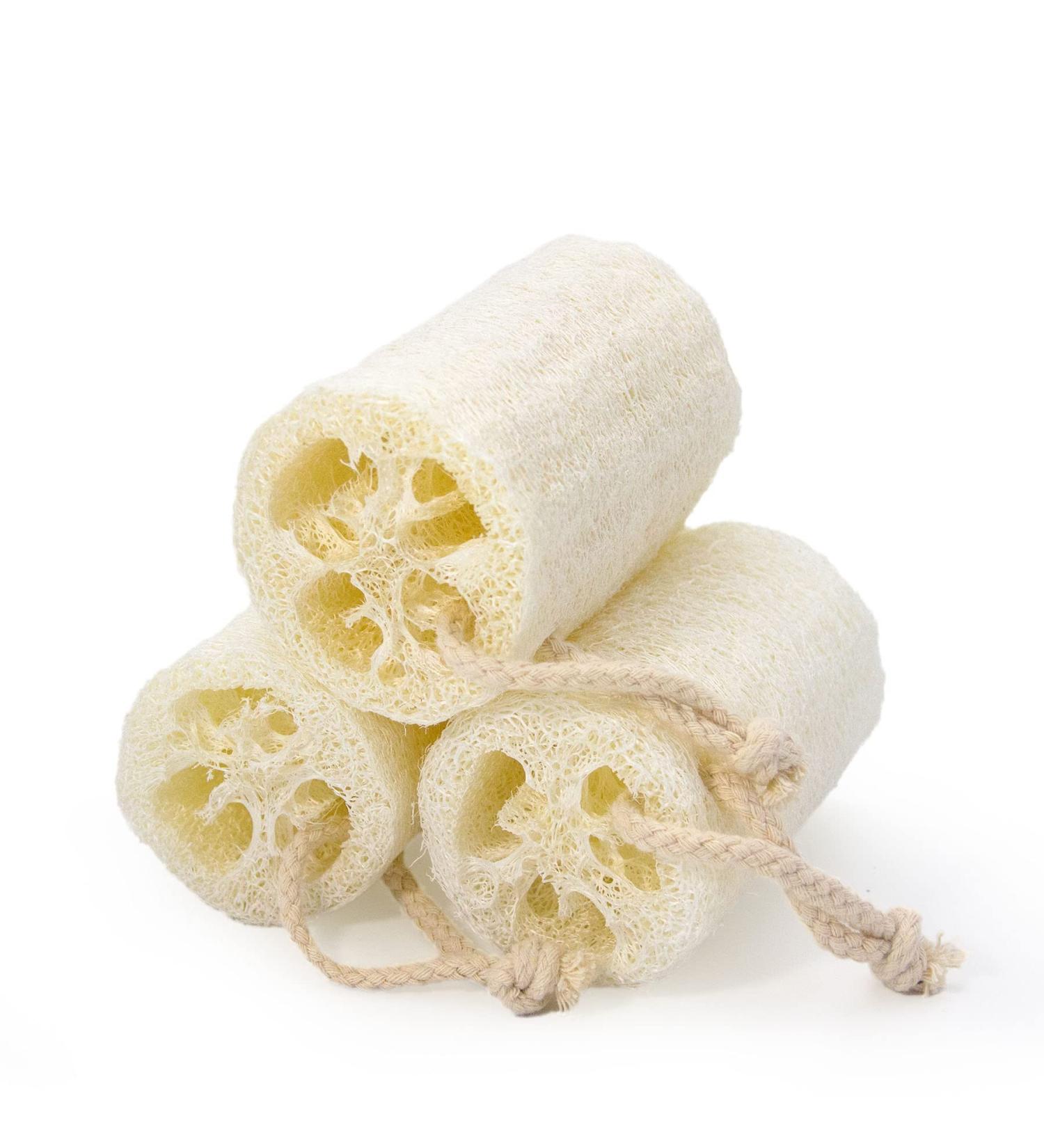 HUMINA Natural Loofah Sponge 5 inch 3 Pack - Bath Body Exfoliation Supplies - Buy Online on GoSupps.com