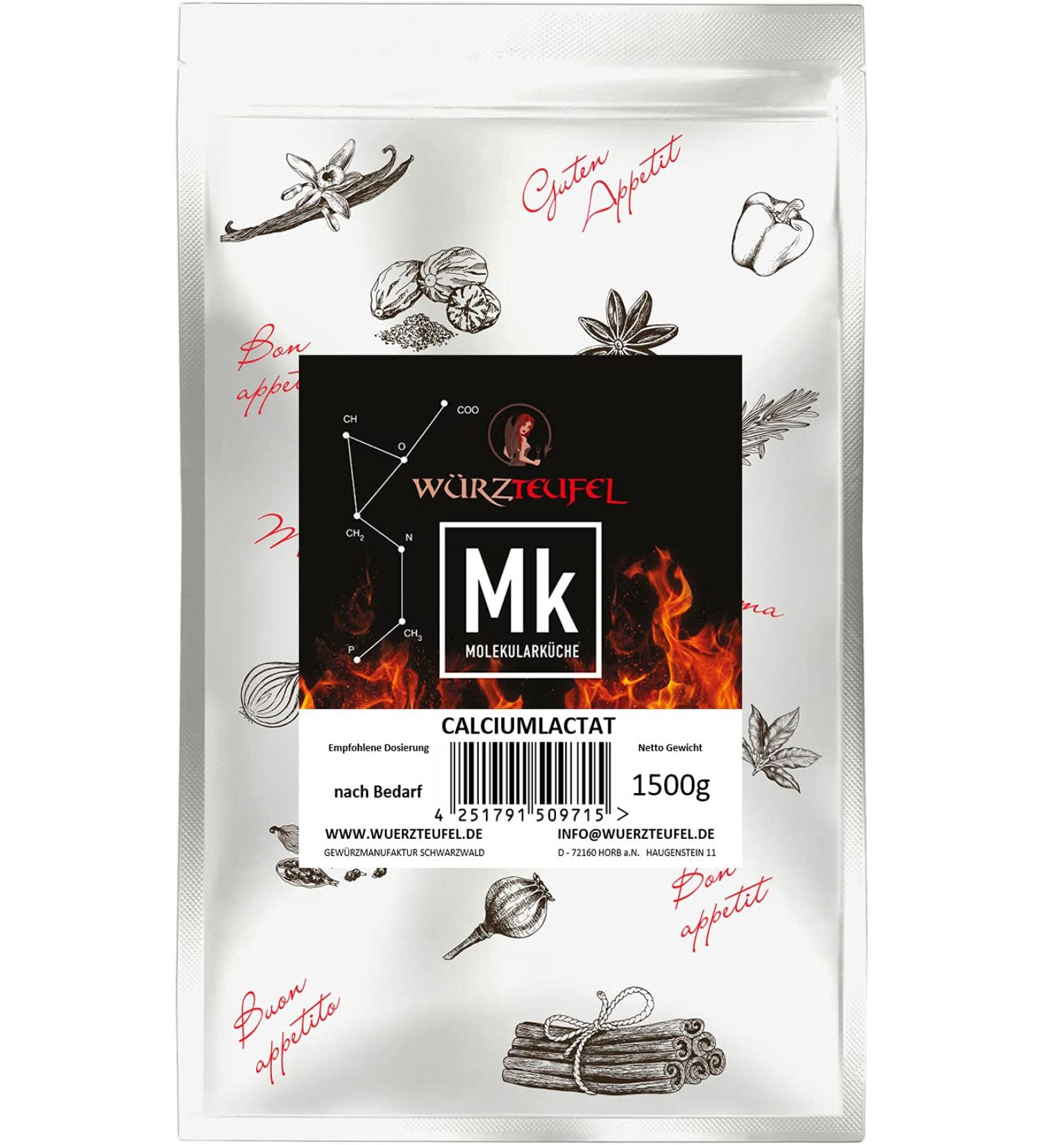 Calcium lacate calcium lacate E327 Fine granulate 9999 pure For strengthening sodium alginate pectin Molecular cuisine XL bag 1500 g 15 kg - Buy Online on GoSupps.com