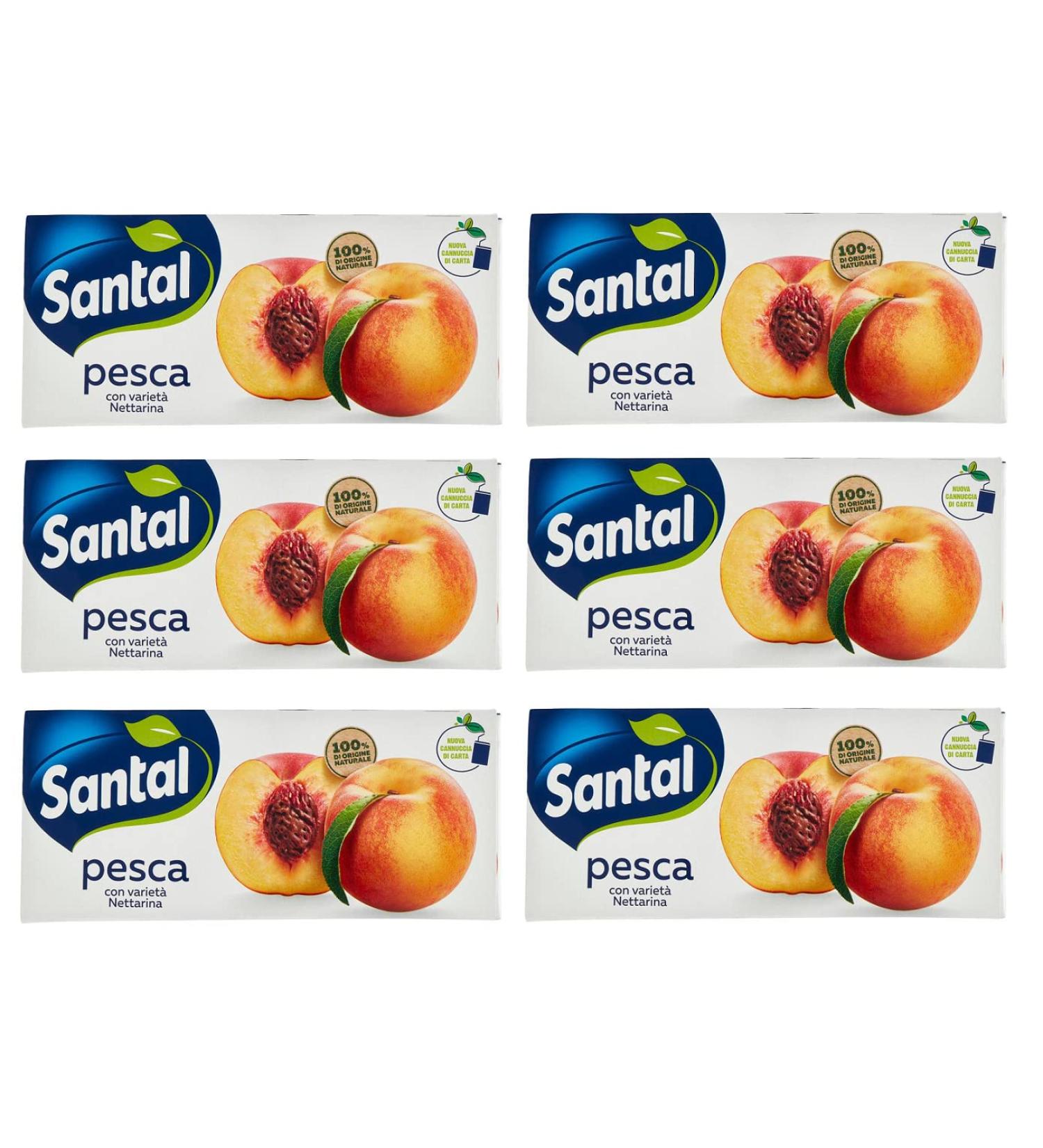 Parmalat Santal Pesca Set of 6 peach juice Fruit juice Soft drink Brik 3 x 200 ml - Buy Online on GoSupps.com