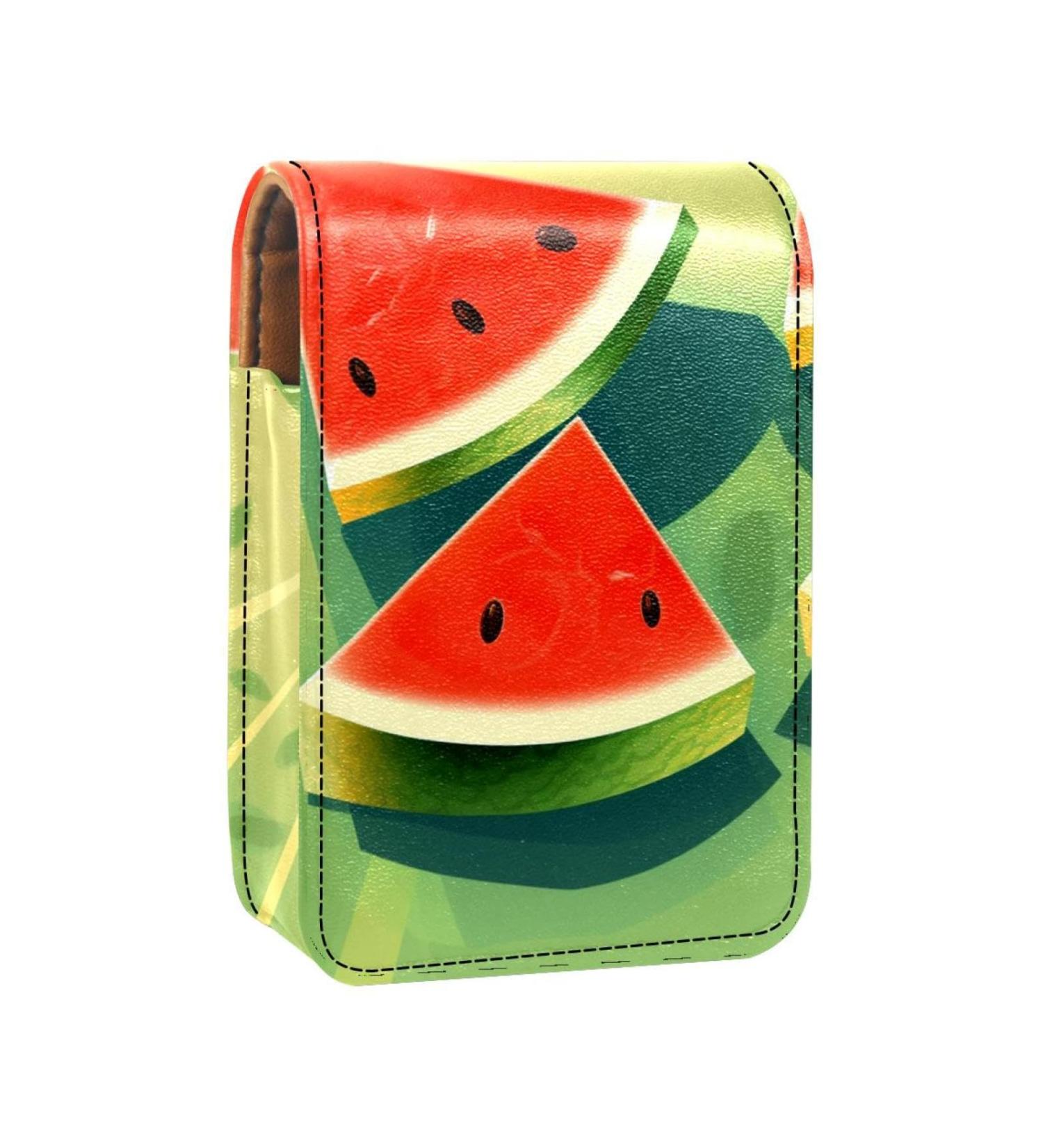 Travel Lipstick Organizer Case - Portable Makeup Bag with Mirror in Watermelon Green | eCommerce International Shipping - Buy Online on GoSupps.com
