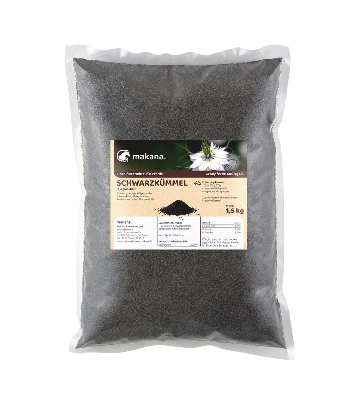 Makana black cumin for animals finely granulated 1.5 kg bag