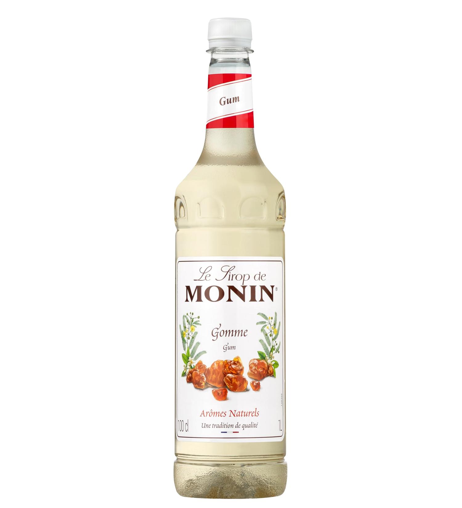 MONIN Premium Gum Syrup 1L: Vegan-Friendly, Allergen-Free, 100% Natural for Cocktails and Mocktails - Buy Online on GoSupps.com