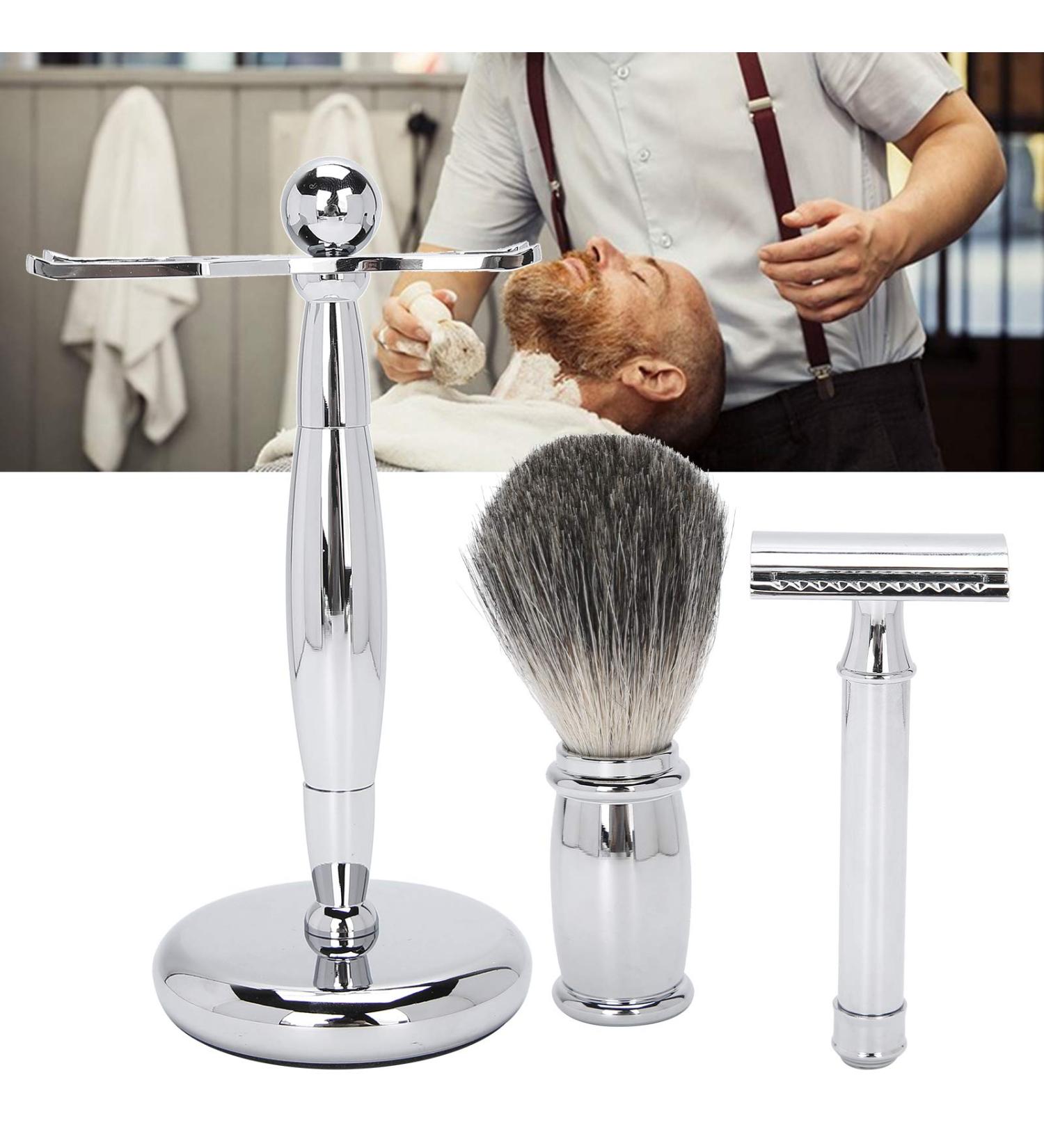 3PC Professional Razor Set - Manual Razor & Alloy Holder | Premium Shaving Essentials for Men - Buy Online on GoSupps.com