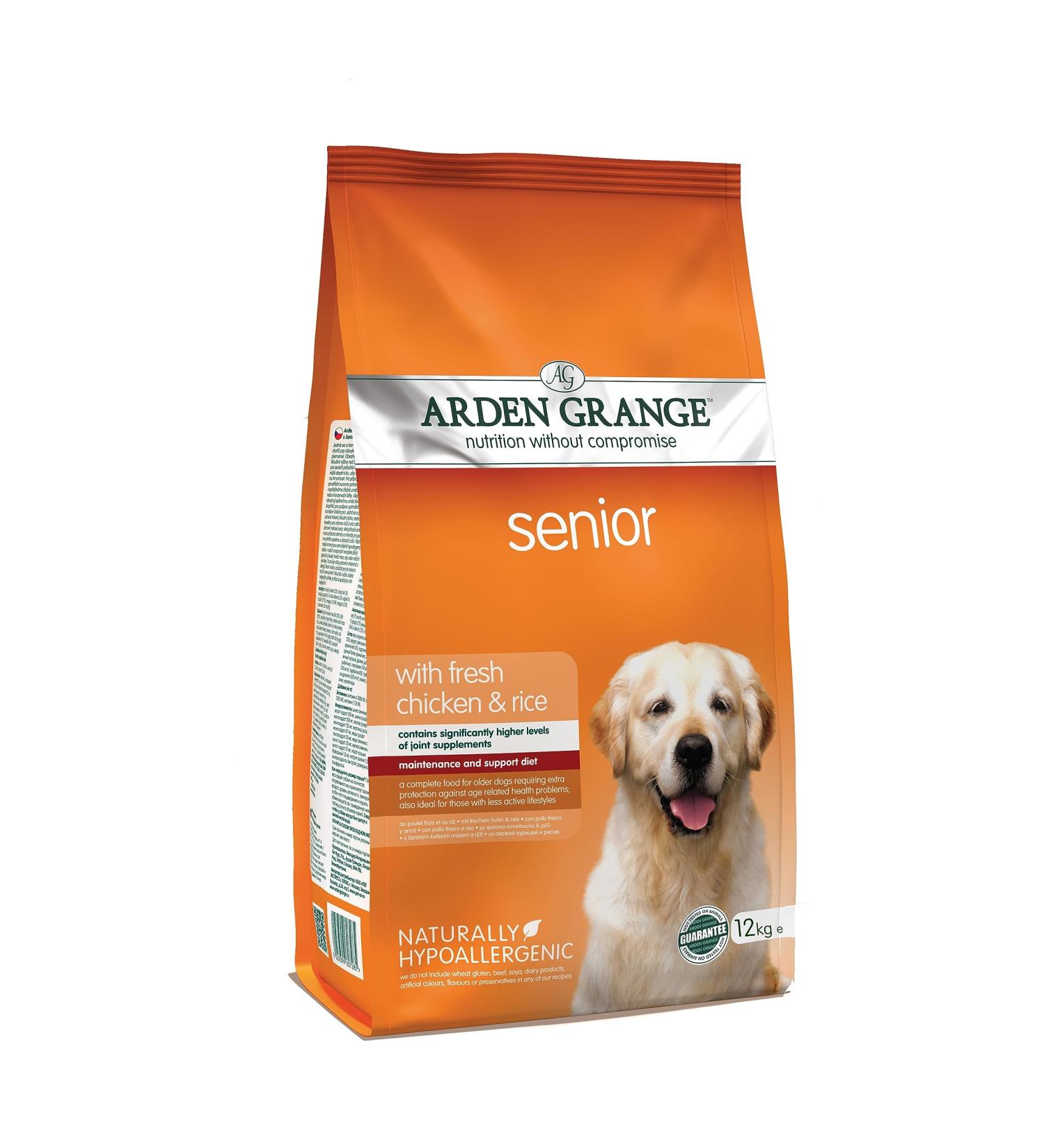Arden Grange Senior Dry Dog Food with Fresh Chicken and Rice 12 kg 12 kg (Pack of 1)