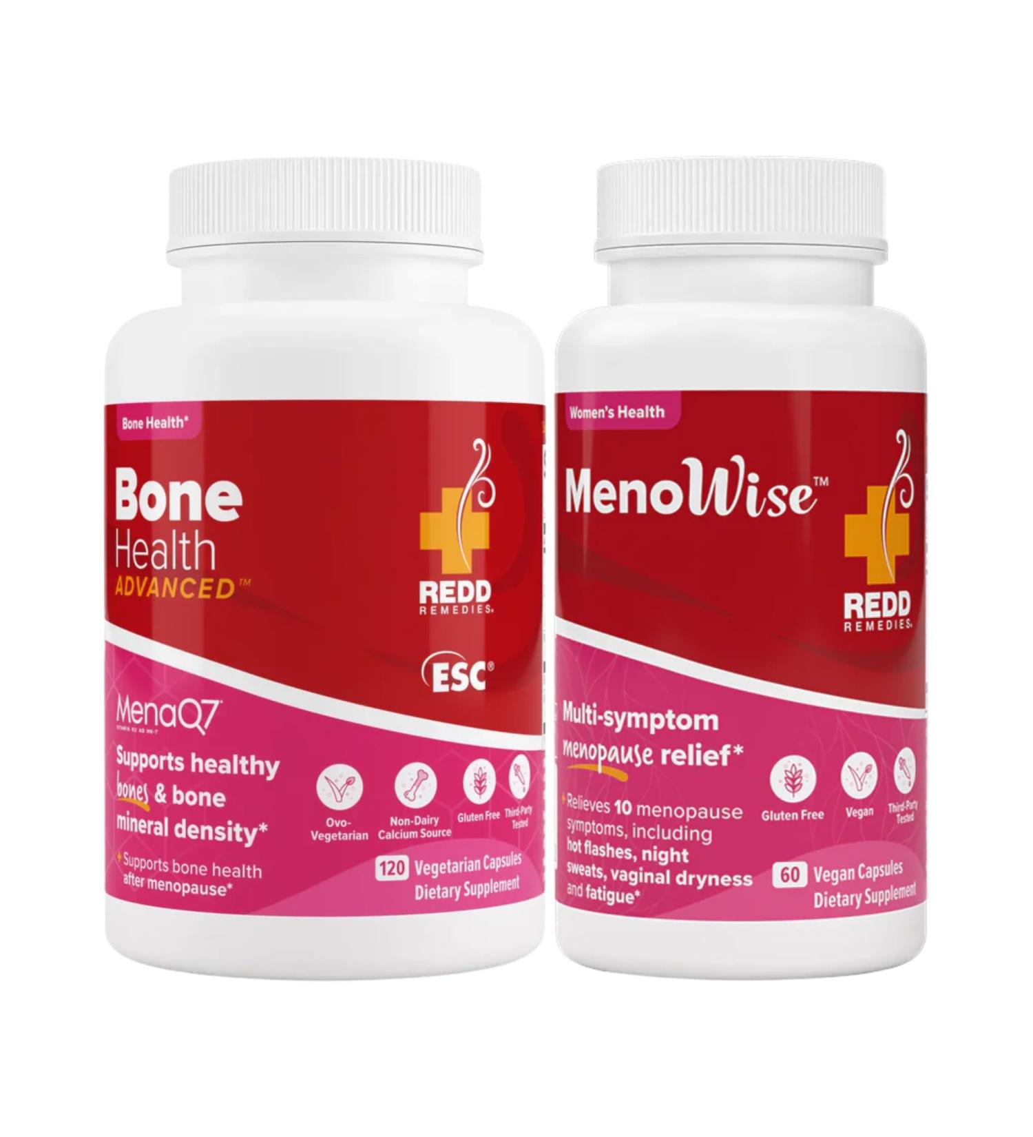 Redd Remedies Bone Health Advanced 120 Capsules and MenoWise 60 Capsules - Buy Online on GoSupps.com