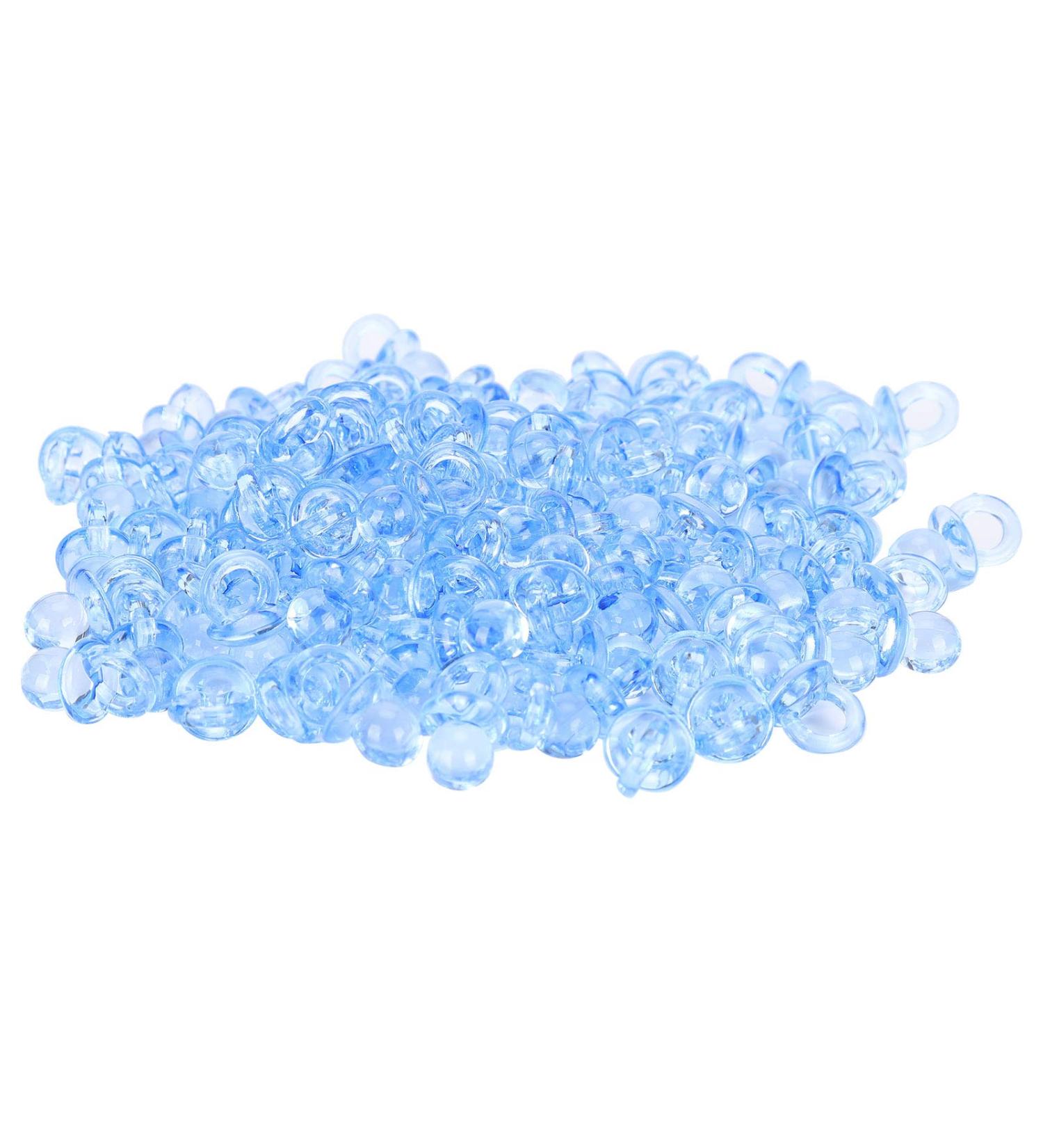 200pcs Acrylic Pacifier Baby Nipples - Baptism & Birthday Gift Decorations (Blue) - High Gloss Transparent - Buy Online on GoSupps.com