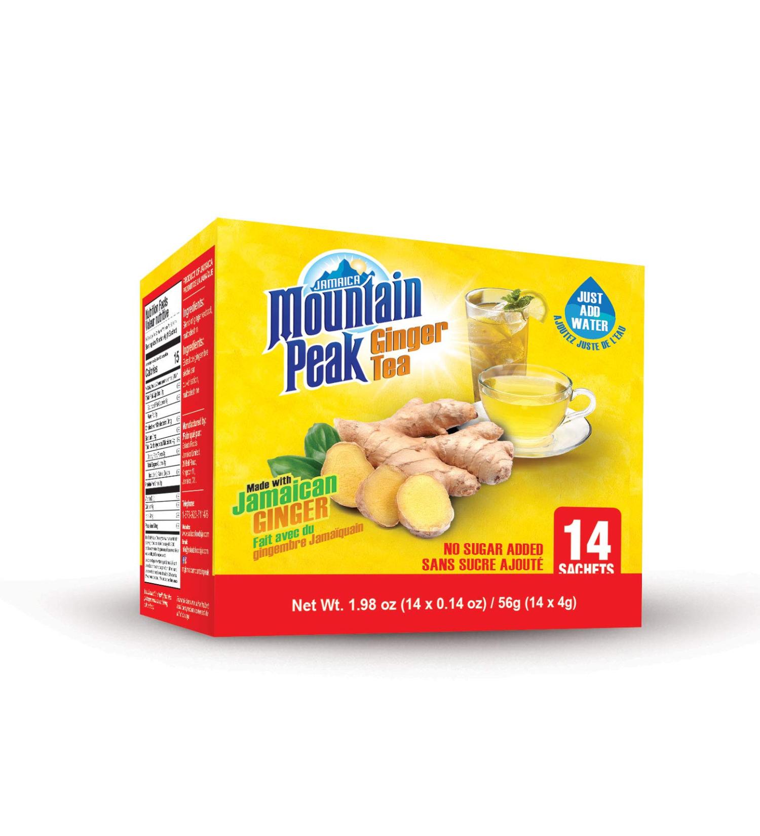 Jamaica Mountain Peak Ginger Instant Tea Unsweetened 14 sachets - Buy Online on GoSupps.com