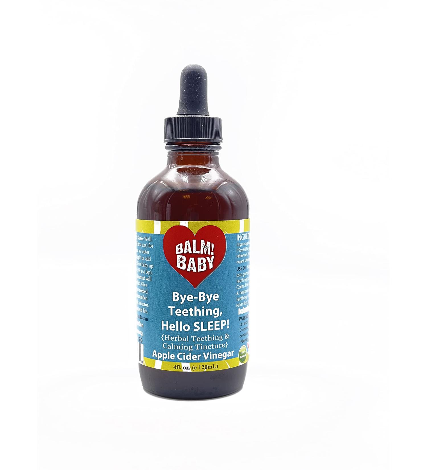 BALM! Baby Bye-Bye Teething Hello Sleep Tincture | Natural & Organic Relief for Baby | Soothes Inflamed Gums & Pain, Promotes Sleep | 4 Oz Glass Bottle (Apple Cider Vinegar) - Buy Online on GoSupps.com