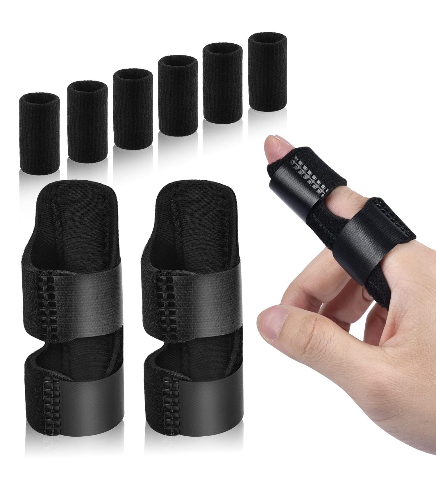 Sopito Finger Splints - 2pcs Finger Support Brace with 6pcs Nylon Sleeves for Broken Fingers, Arthritis, and Knuckle Immobilization - Buy Online on GoSupps.com
