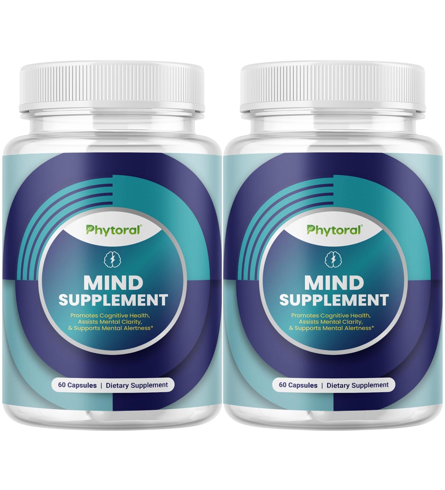 Nootropic Brain Supplement for Memory and Focus Enhancement - Vitamins for Brain, Mental Health & Clarity - Cognitive Health Complex for Mind's Vitality & Mental Alert - 60 Capsules - 2 Pack - Buy Online on GoSupps.com