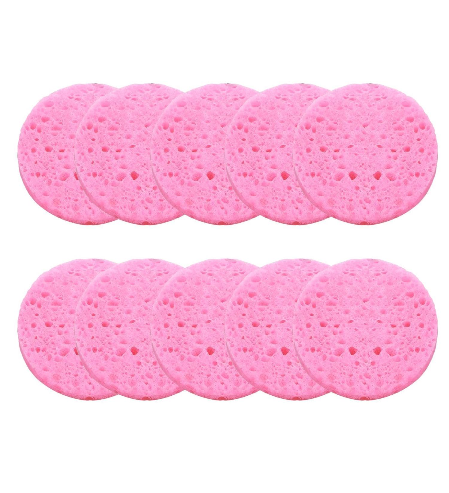 Samuliy Face Wash Sponge Face Sponges for Cleansing Face Pads Made of Wood Pulp Cotton Sponge Makeup Remover Cellulose Face Sponges Cosmetic Spa Sponges - Buy Online on GoSupps.com