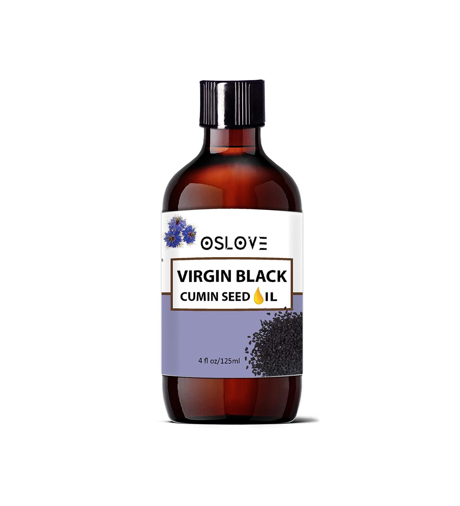 100% Pure Virgin Black Cumin Seed Oil 4oz by Oslove Organics- Cold pressed and Natural. Great addition to skin and hair care products