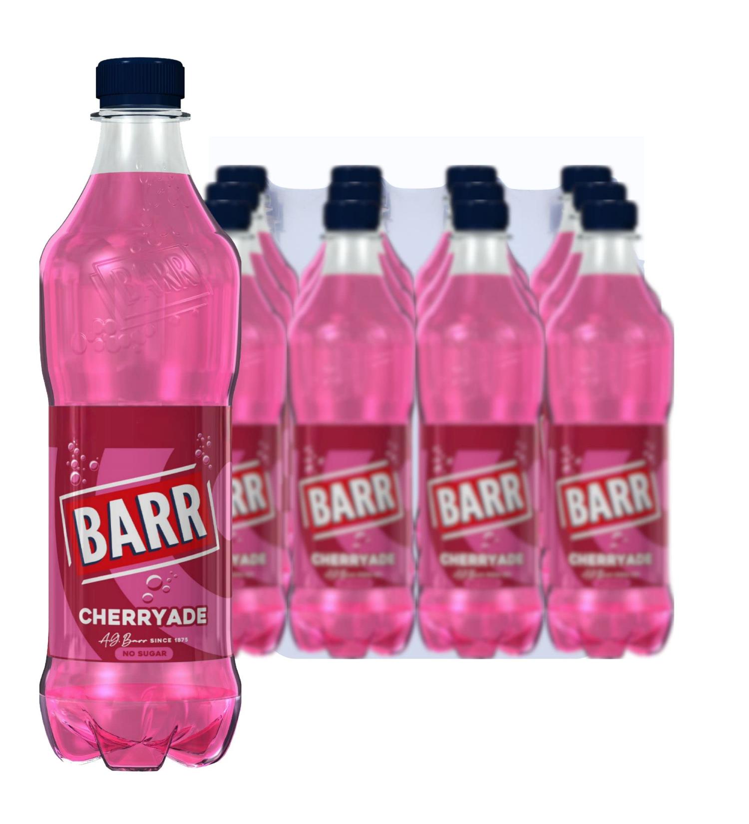 BARR Cherryade No Sugar Fizzy Drink 500ml - 12 Bottles | Refreshing Cherry Flavor - Buy Online on GoSupps.com