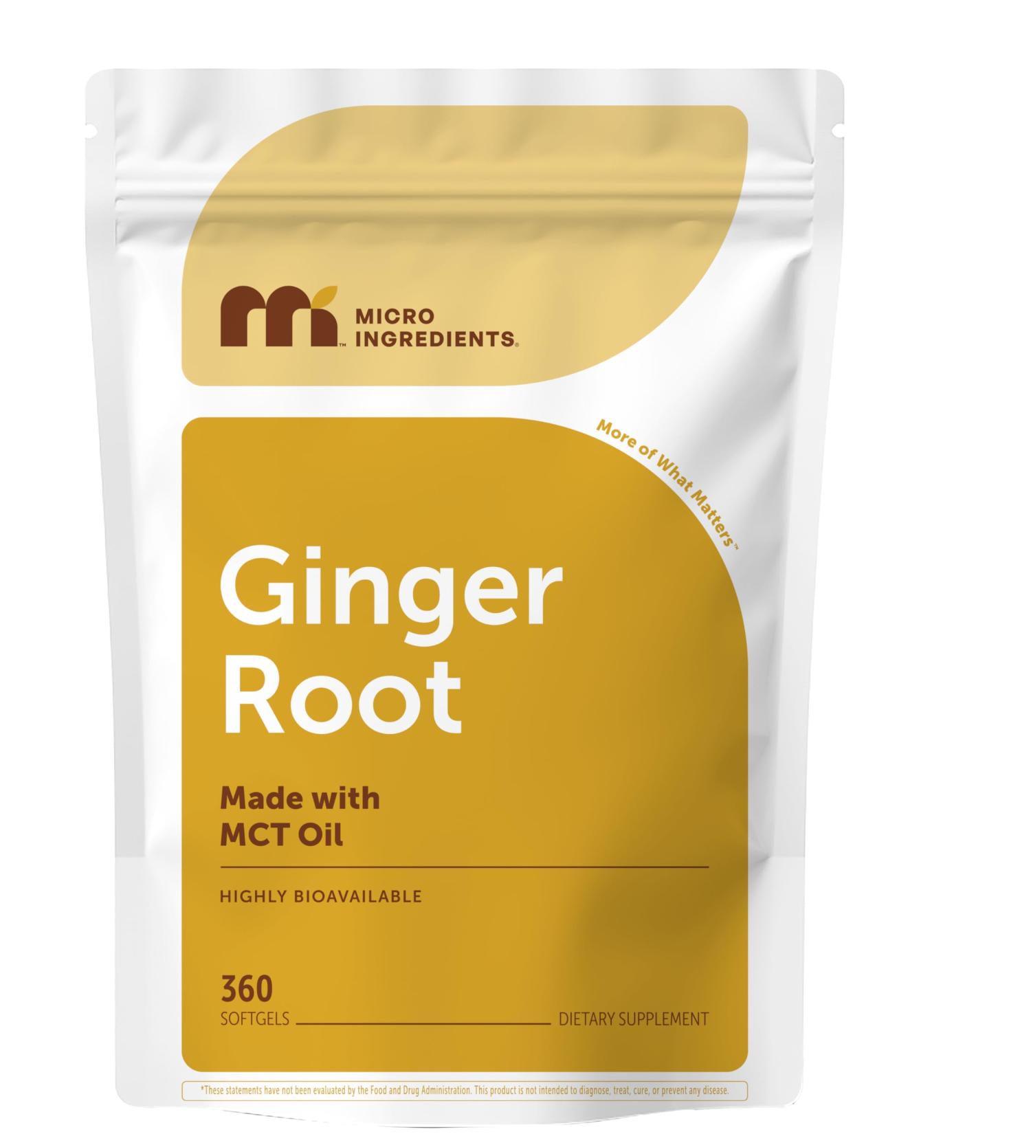 Micro Ingredients Ginger Root with MCT Oil 360 Softgels | Fresh Ginger Root Extract | Herbal Supplements for Women & Men | Non-GMO Gluten Free Soy Free - Buy Online on GoSupps.com