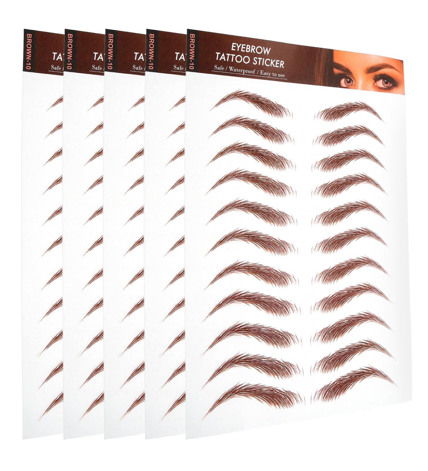 Autocollants Sourcils Imperm ables 5 Pi ces Brun Taille Unique Transfert L'eau Maquillage Sourcils Femmes Usage Quotidien - Buy Online on GoSupps.com
