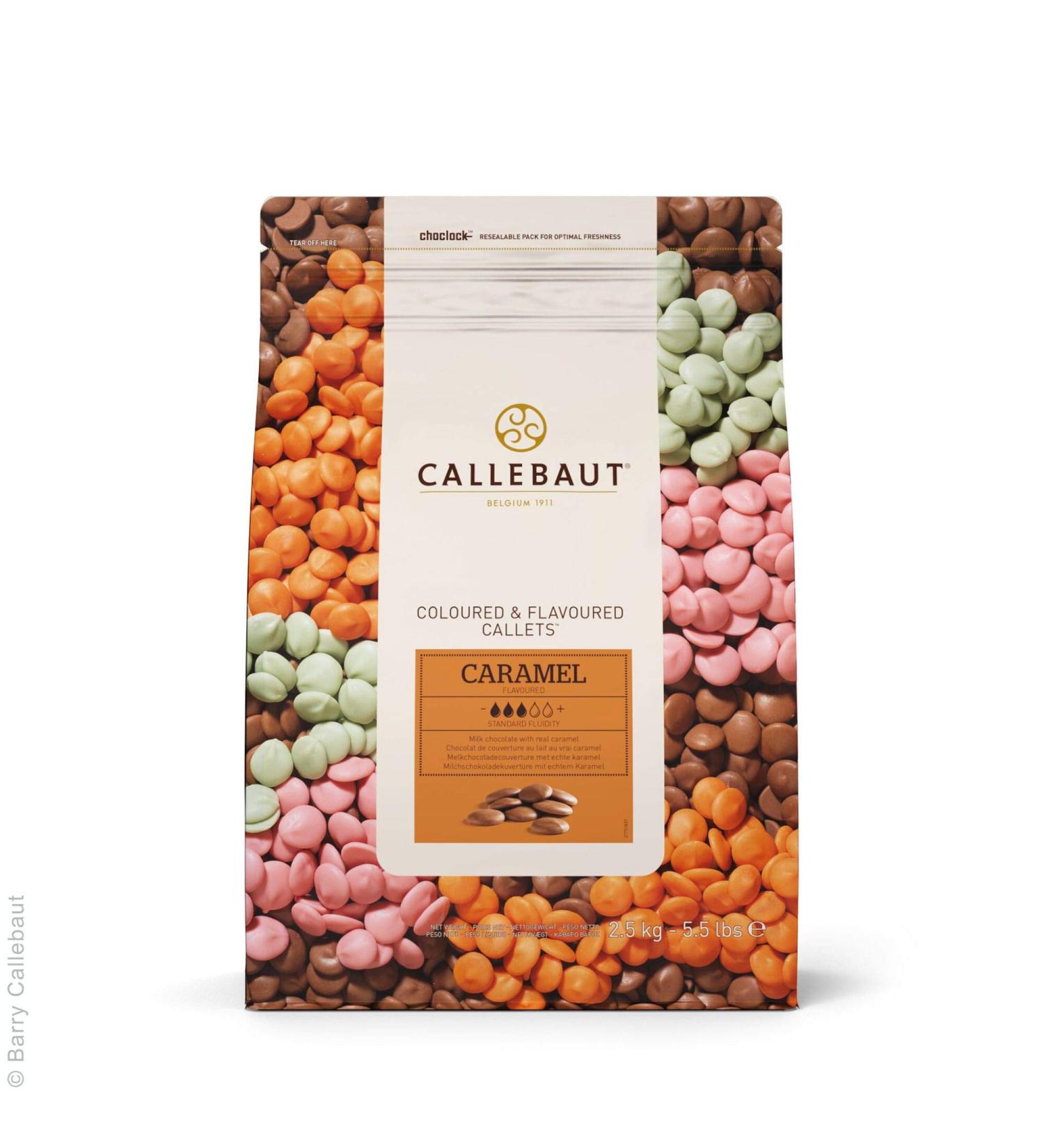 Callebaut Caramel Flavored Milk Chocolate Drops - Pack size 1x2.5kg - Buy Online on GoSupps.com