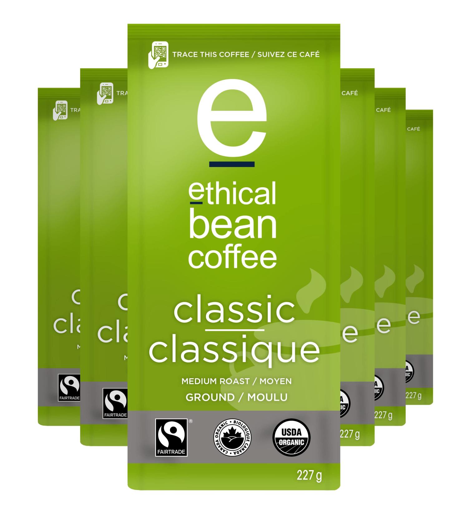 Ethical Bean Coffee Classic Medium Roast Fairtrade Organic Coffee 227g (Pack of 6) 6 count (Pack of 1) Classic Medium Roast - Buy Online on GoSupps.com