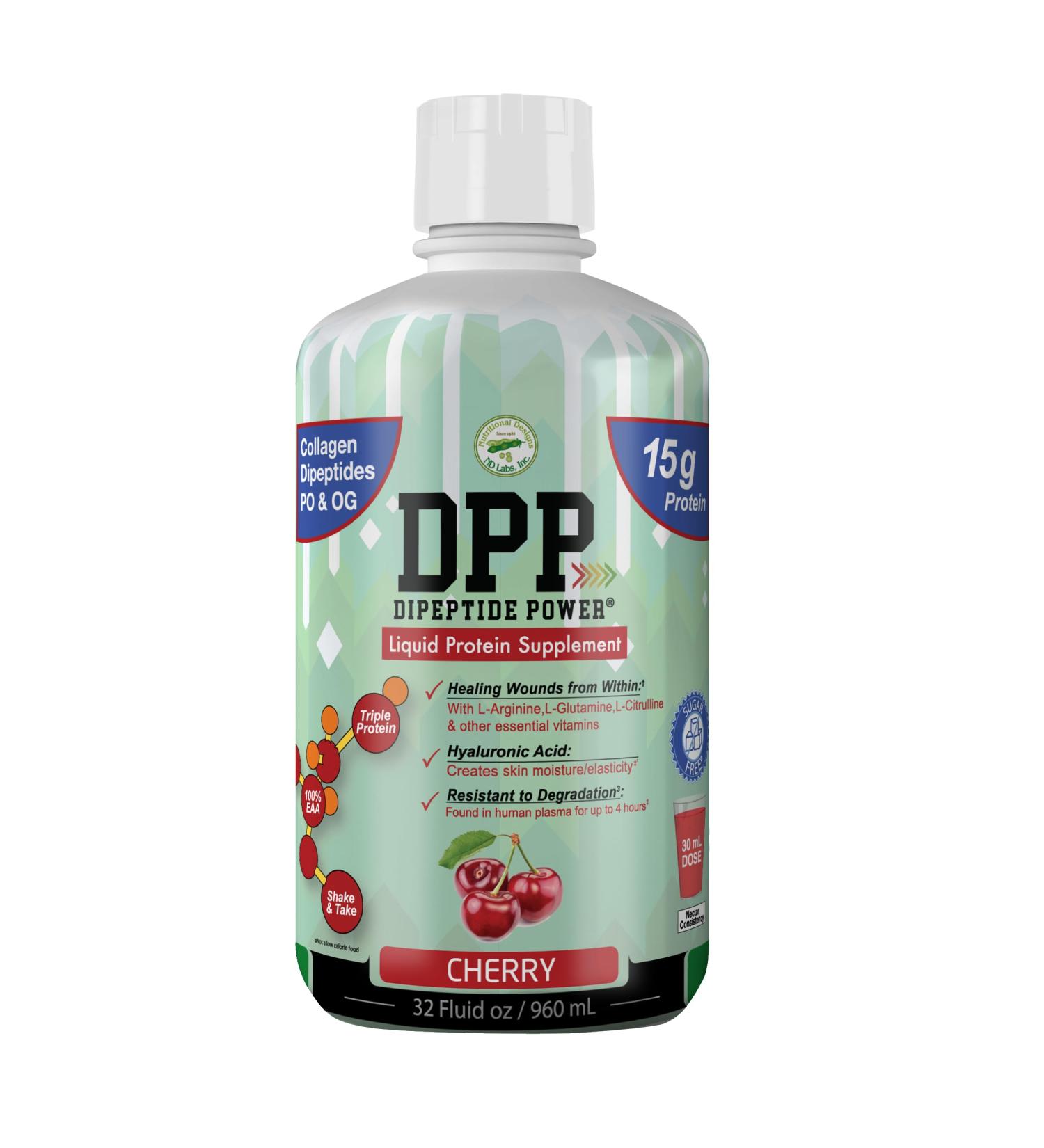 DPP Dipeptide Power Wound-Healing 30X More Collagen Dipeptides Than Powder Liquid Protein Supplement Sugar-Free Supports Healthy Tissue Repair Foot Ulcers Cosmetic Surgery (Cherry 32 Fl Oz) Cherry 32 Fl Oz (Pack of 1) - Buy Online on GoSupps.com