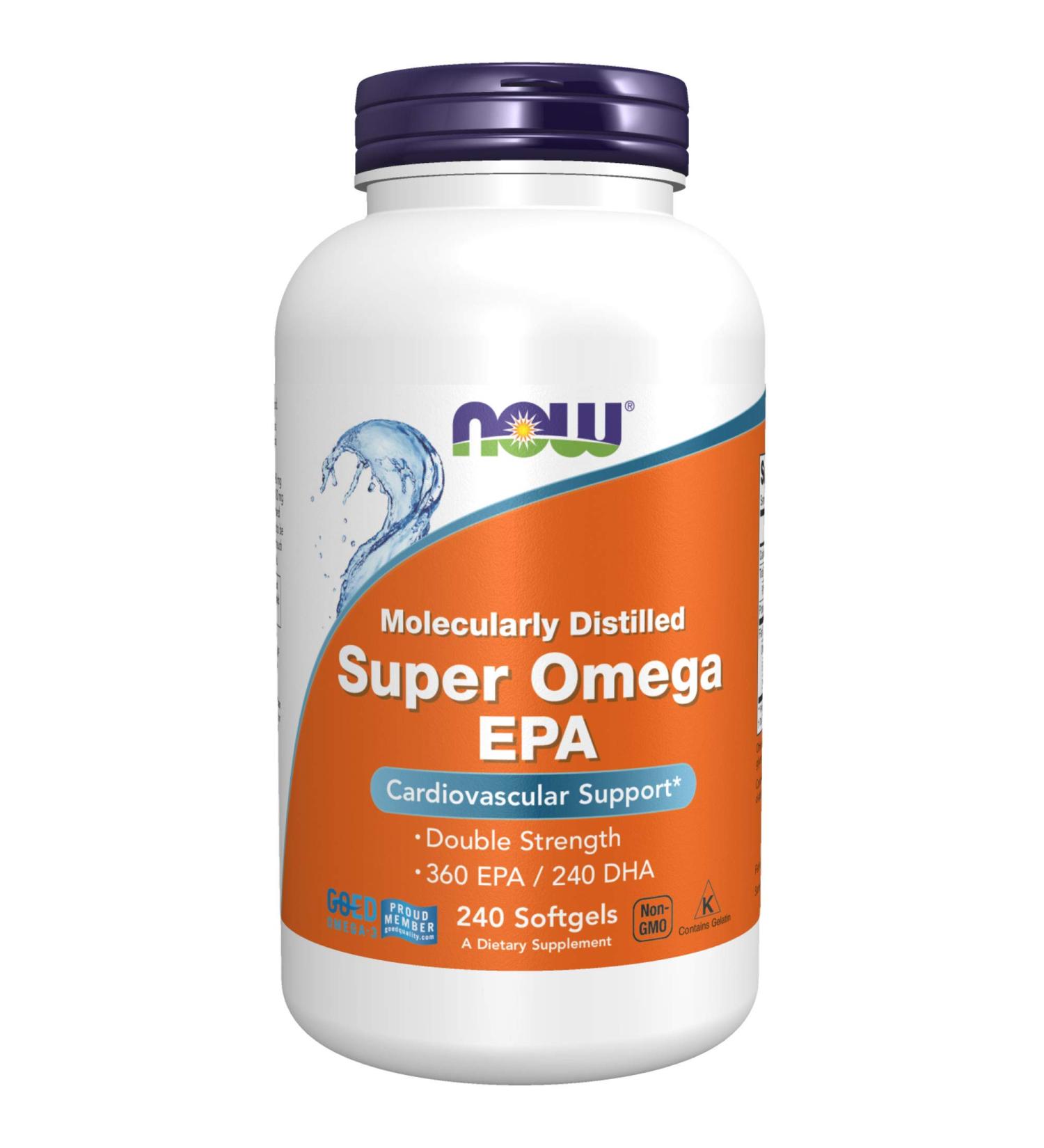 Now Foods Super Omega EPA 240 Softgels - Molecularly Distilled Omega-3 for Heart Health - Buy Online on GoSupps.com