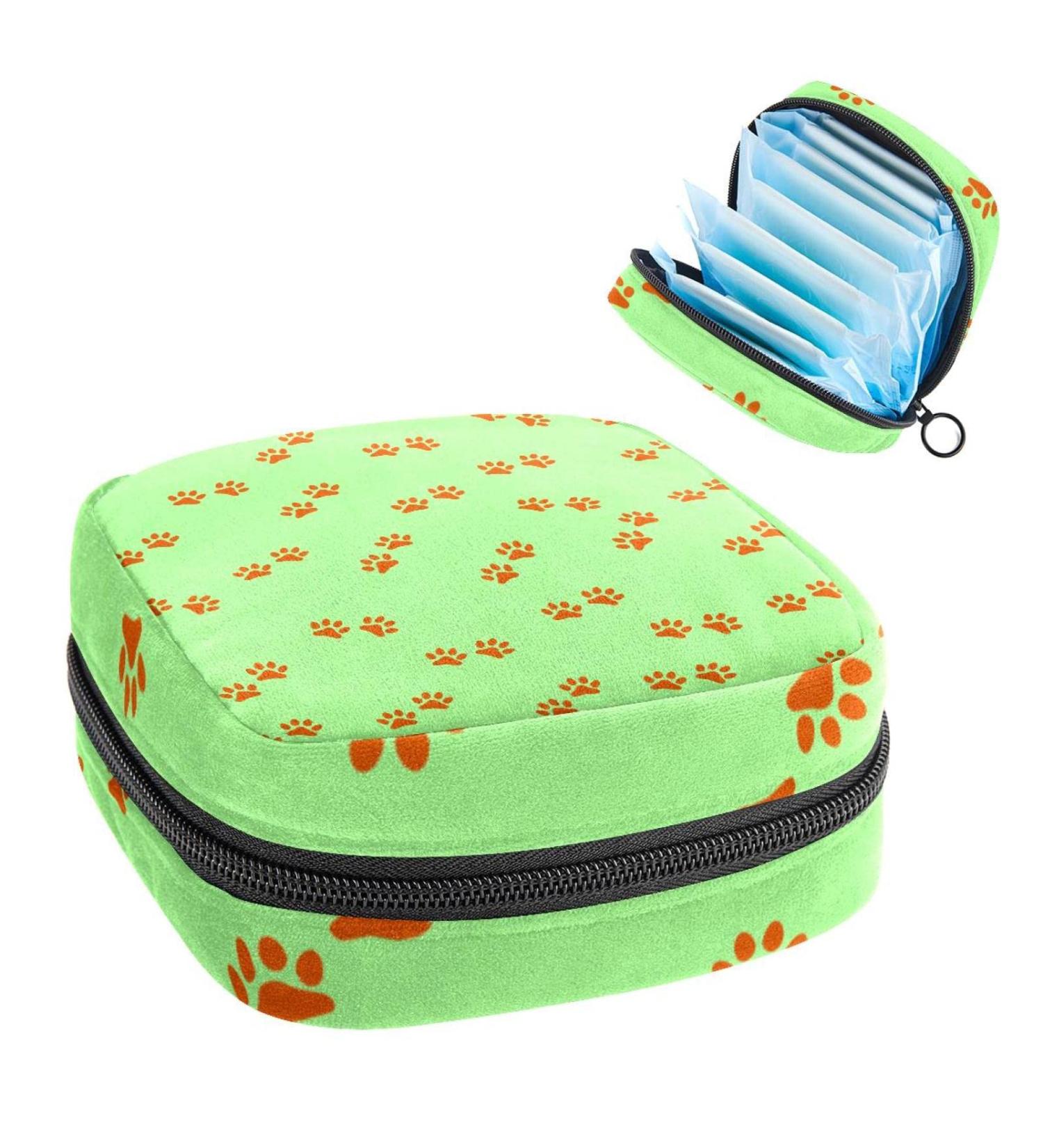 Portable Dog Paw Sanitary Napkin Bag | Feminine Menstrual Cup Holder for Women & Teens | Colorful Tampon Storage Pouch - 1 Piece - Buy Online on GoSupps.com
