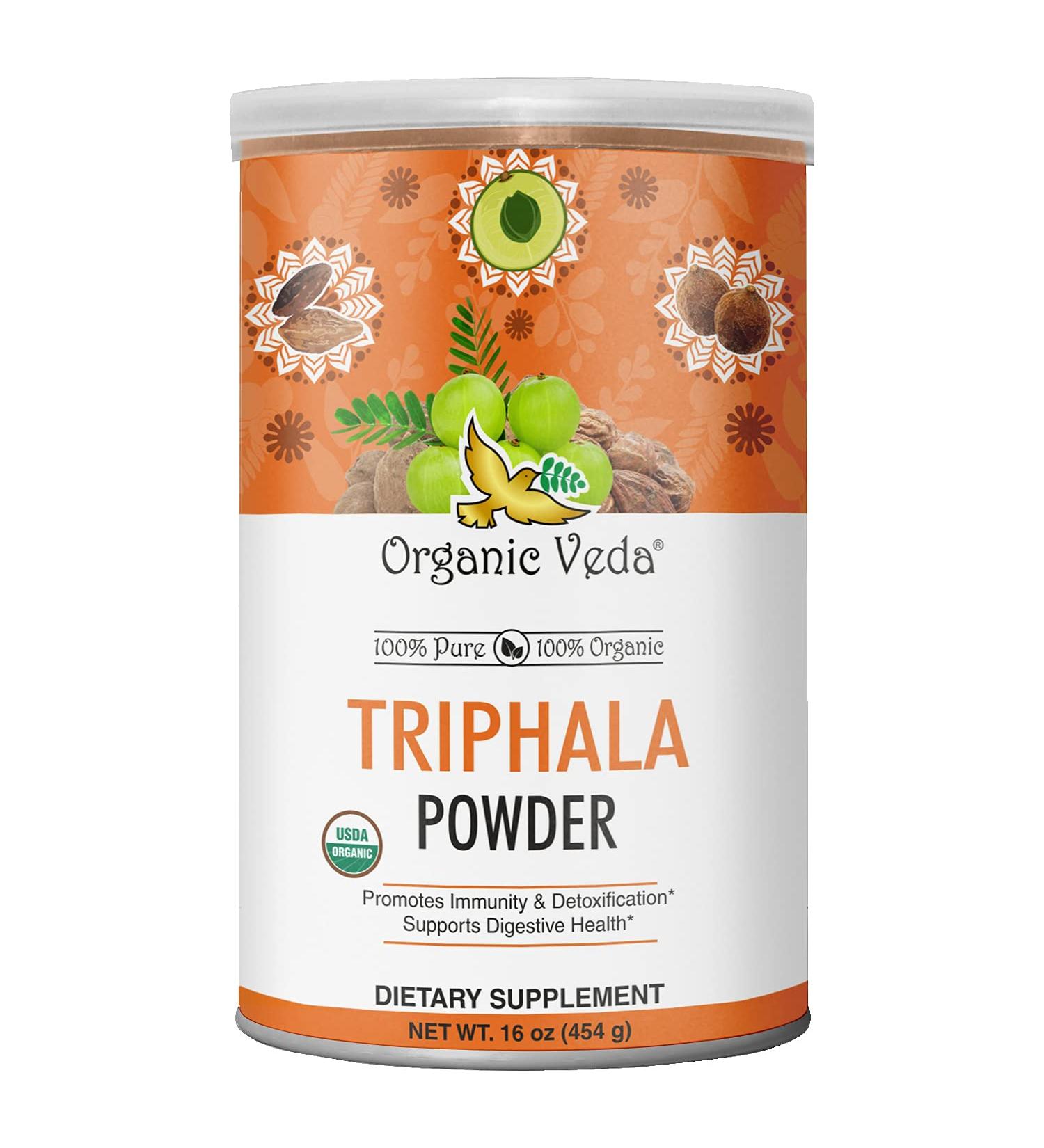 Organic Veda Pure Triphala Powder 16 oz - Gut Health & Immune Support - Buy Online on GoSupps.com