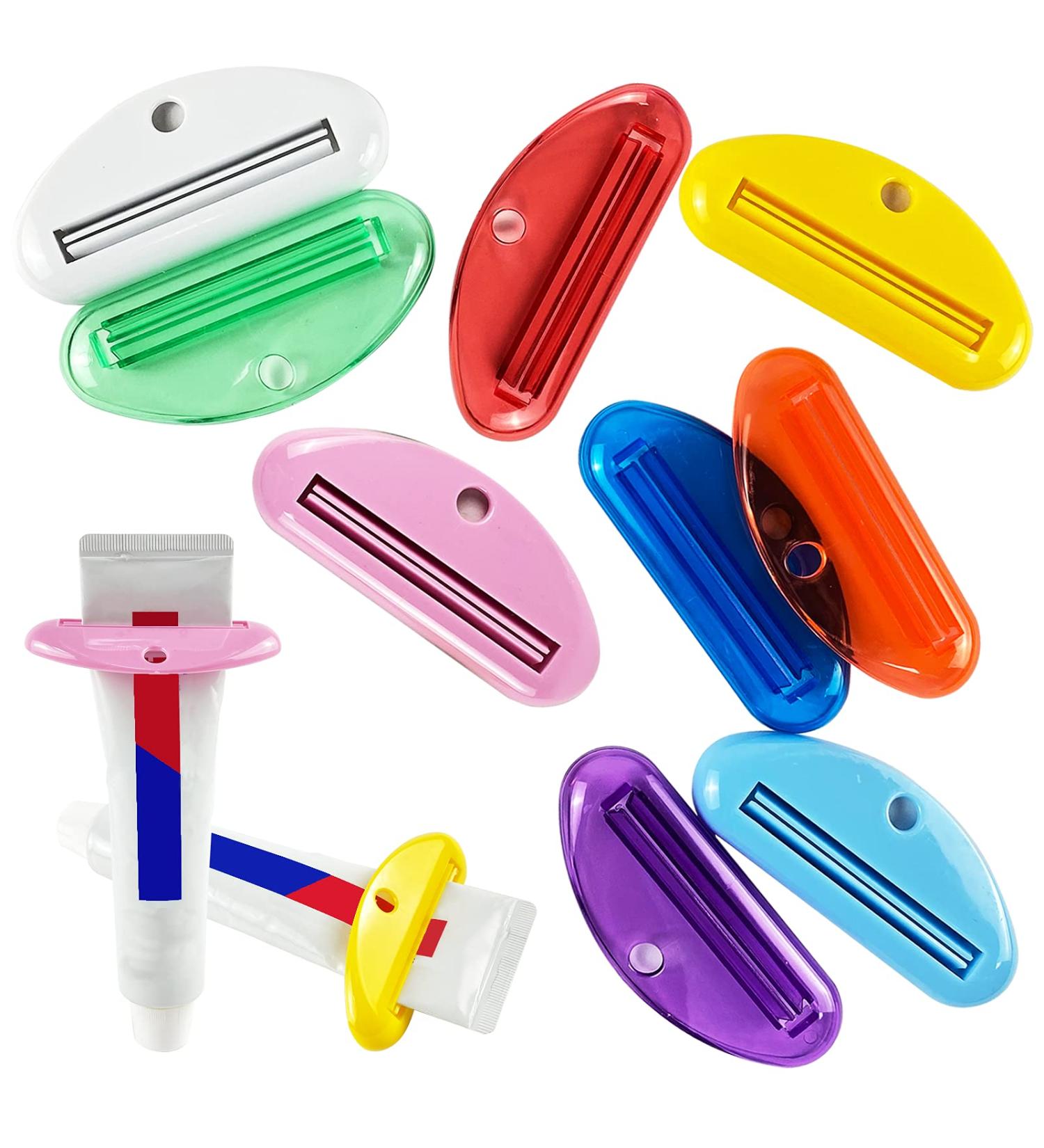 LOKiVE Toothpaste Tube Squeezer Dispenser - Set of 9 Plastic Squeezer Holders for Toothpaste, Facial Cleanser, Creams, and Paint - Buy Online on GoSupps.com