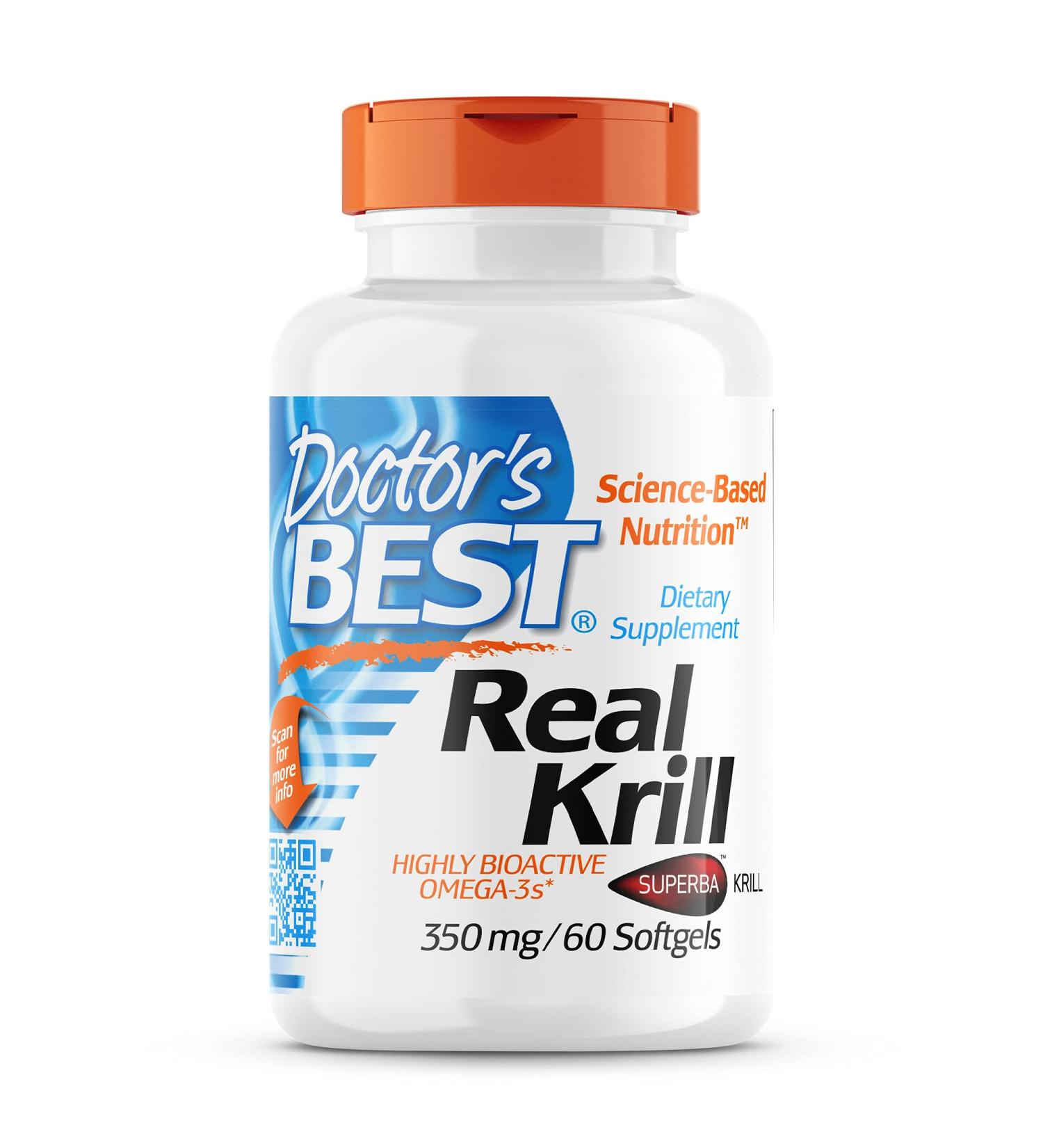 Doctor's Best Real Krill Oil 350 mg - 60 Softgel Capsules for Omega-3 Support - Buy Online on GoSupps.com
