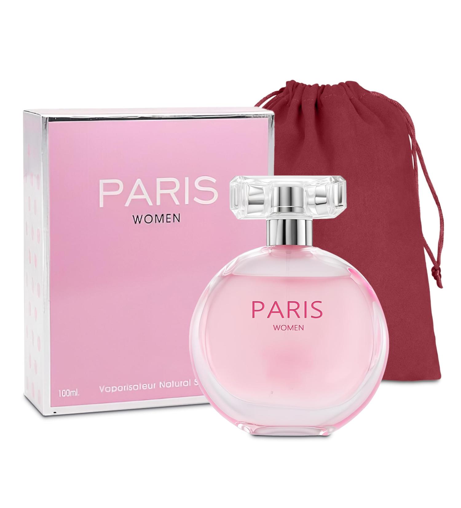 Paris Women Eau de Parfum Spray Perfume Fragrance For Women-Daywear Casual Daily Cologne Set with Suede Pouch- 3.4 Fl Oz Bottle Beauty Gift for Birthday Anniversary - Buy Online on GoSupps.com