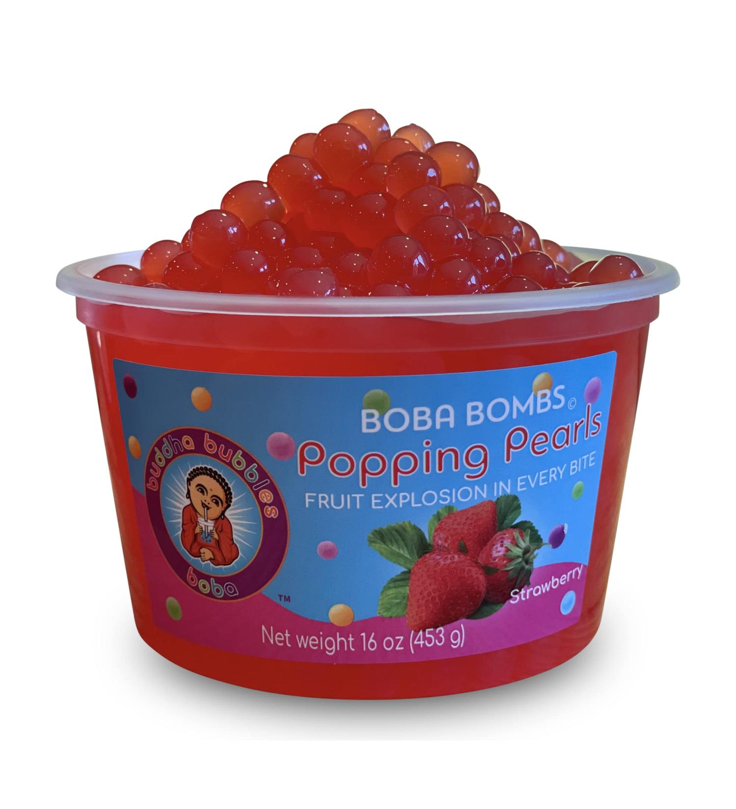 Strawberry Bursting Boba Pearls - Buddha Bubbles Boba Dessert Topping - Buy Online on GoSupps.com