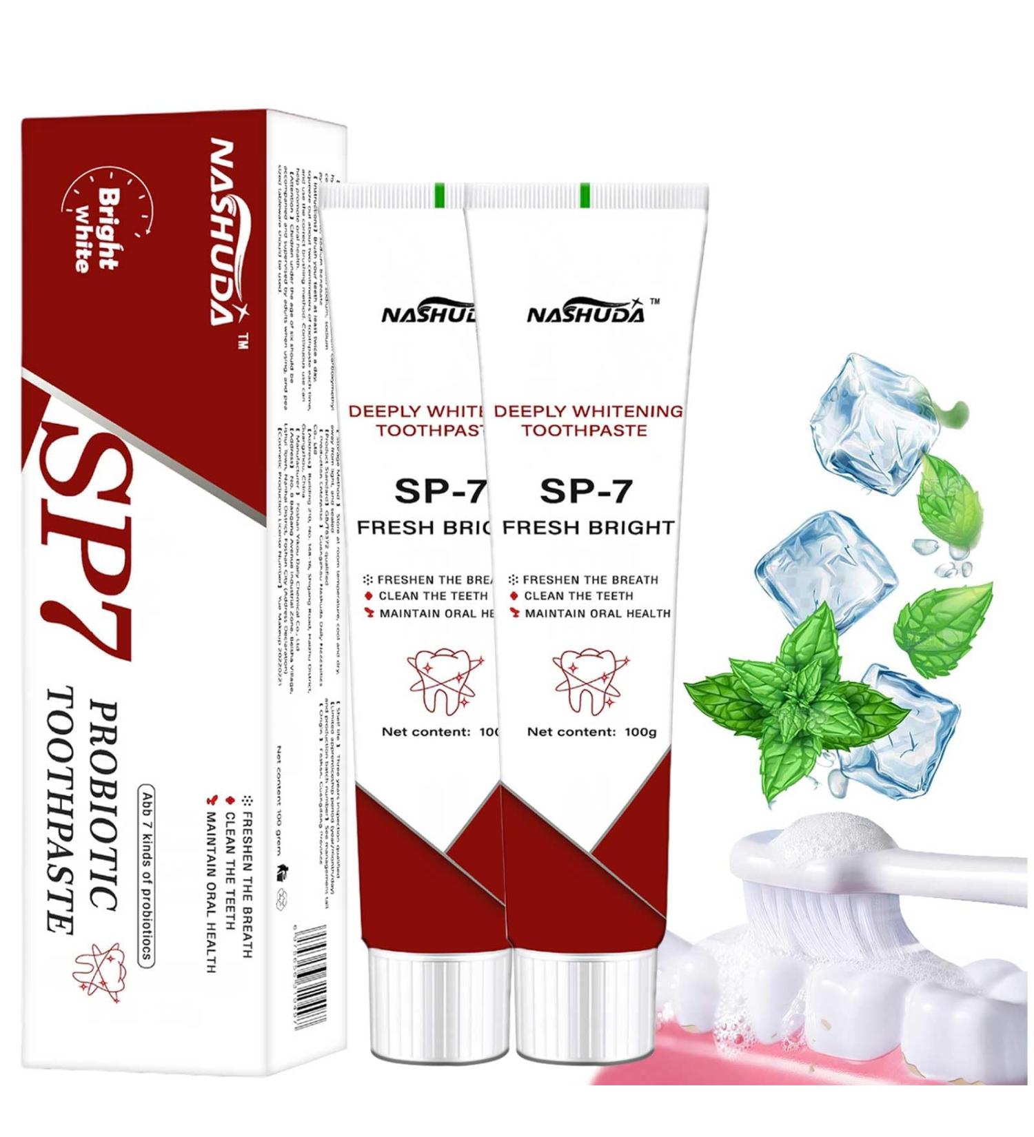 SP7 Probiotic Whitening Toothpaste - Ultra Stain Removal & Deep Cleaning Care for Bright Smiles - Buy Online on GoSupps.com