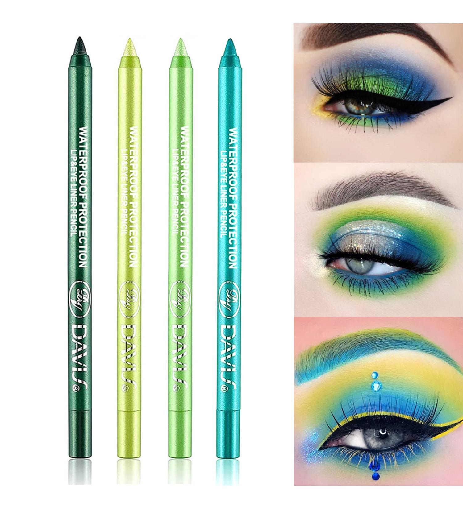4Pcs Waterproof Green Eyeliner Pen Set - Metallic & Matte Eye Makeup Kit for Women - Buy Online on GoSupps.com