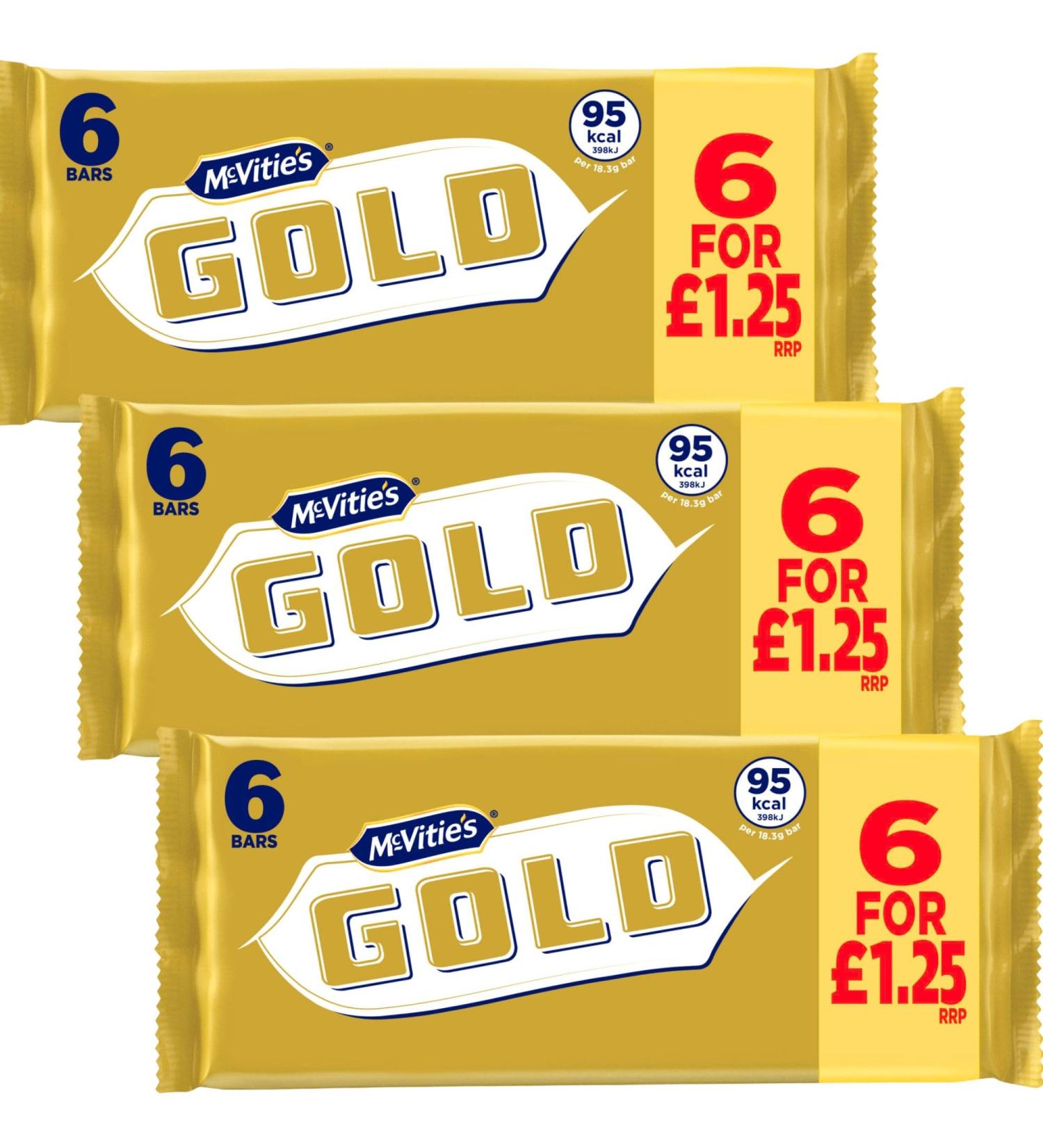 Gold Biscuit bar With Mcvites Gold Caramel Flavour Biscuit (Pack of 3)