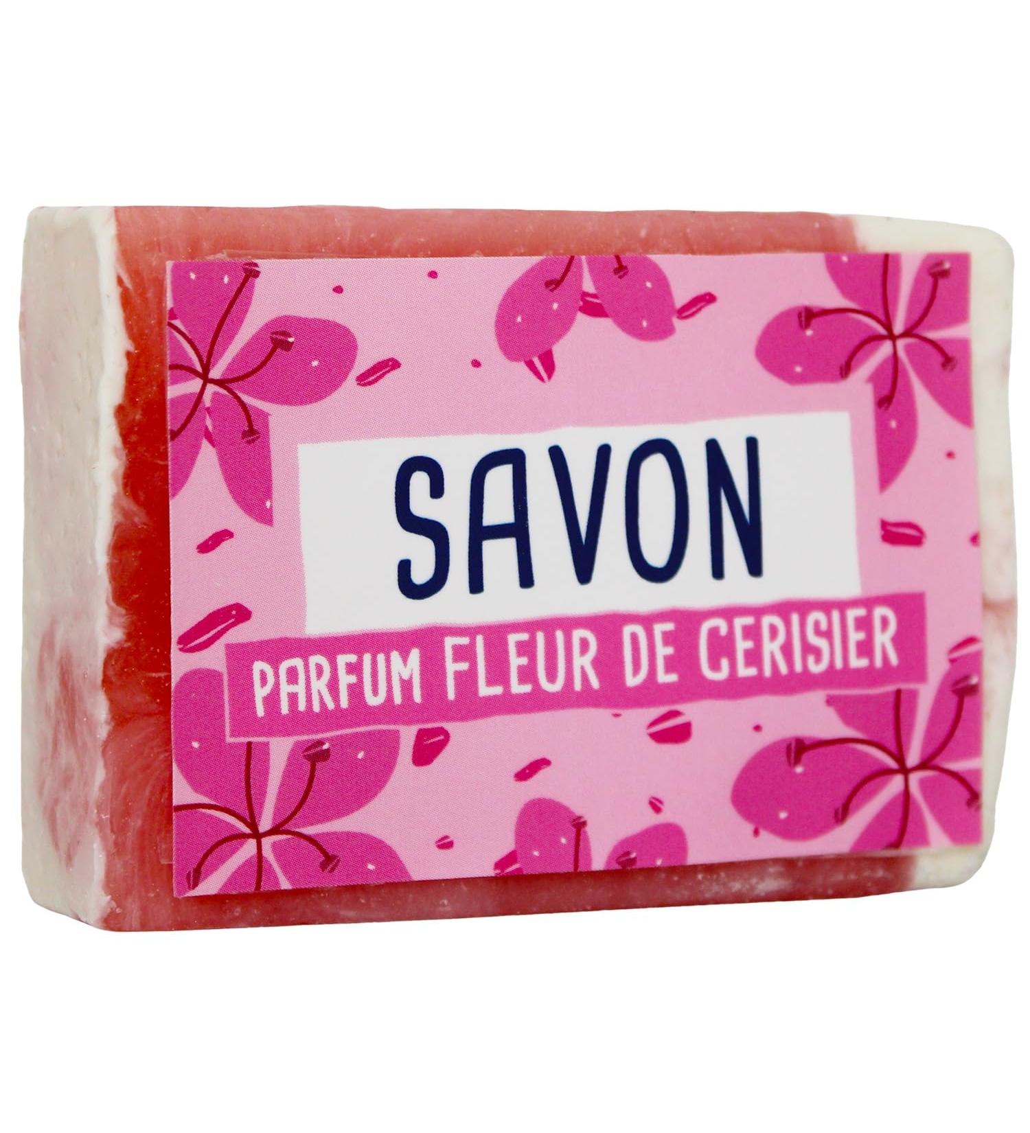 French Tendance Vegetable Glycerine Soap 100 g - Cherry Blossom Scent - Suitable for All Skin Types - Moisturizing Formula - Shower Body Care Soft Skin - Floral and Delicate Fragrance - French Tendance