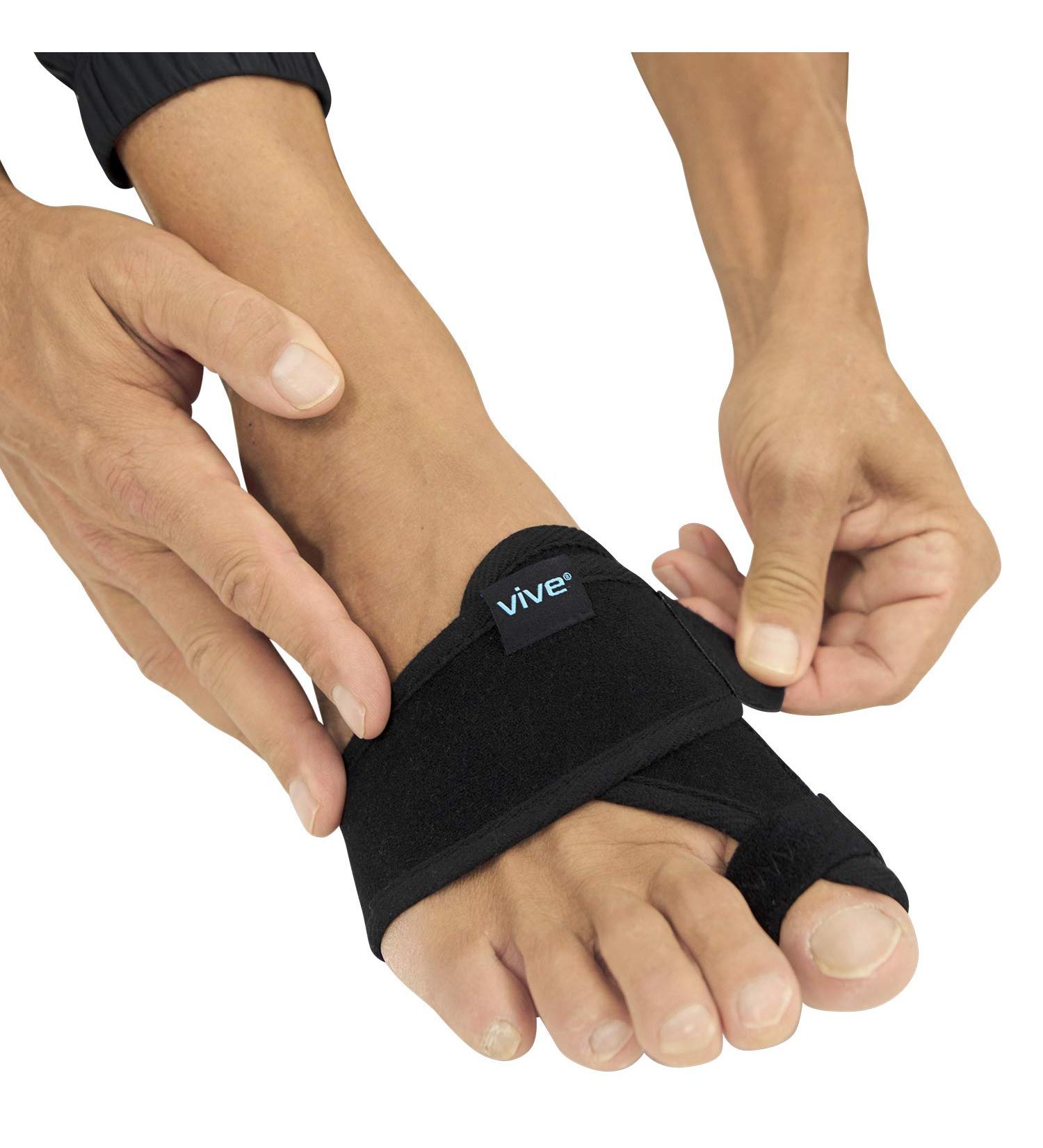 Vive Bunion Corrector for Women & Men - Big Toe Brace with Splint & Adjustable Strap for Pain Relief & Alignment - Orthopedic Foot Sleeve for Hallux Valgus & Hammer Toe - Buy Online on GoSupps.com