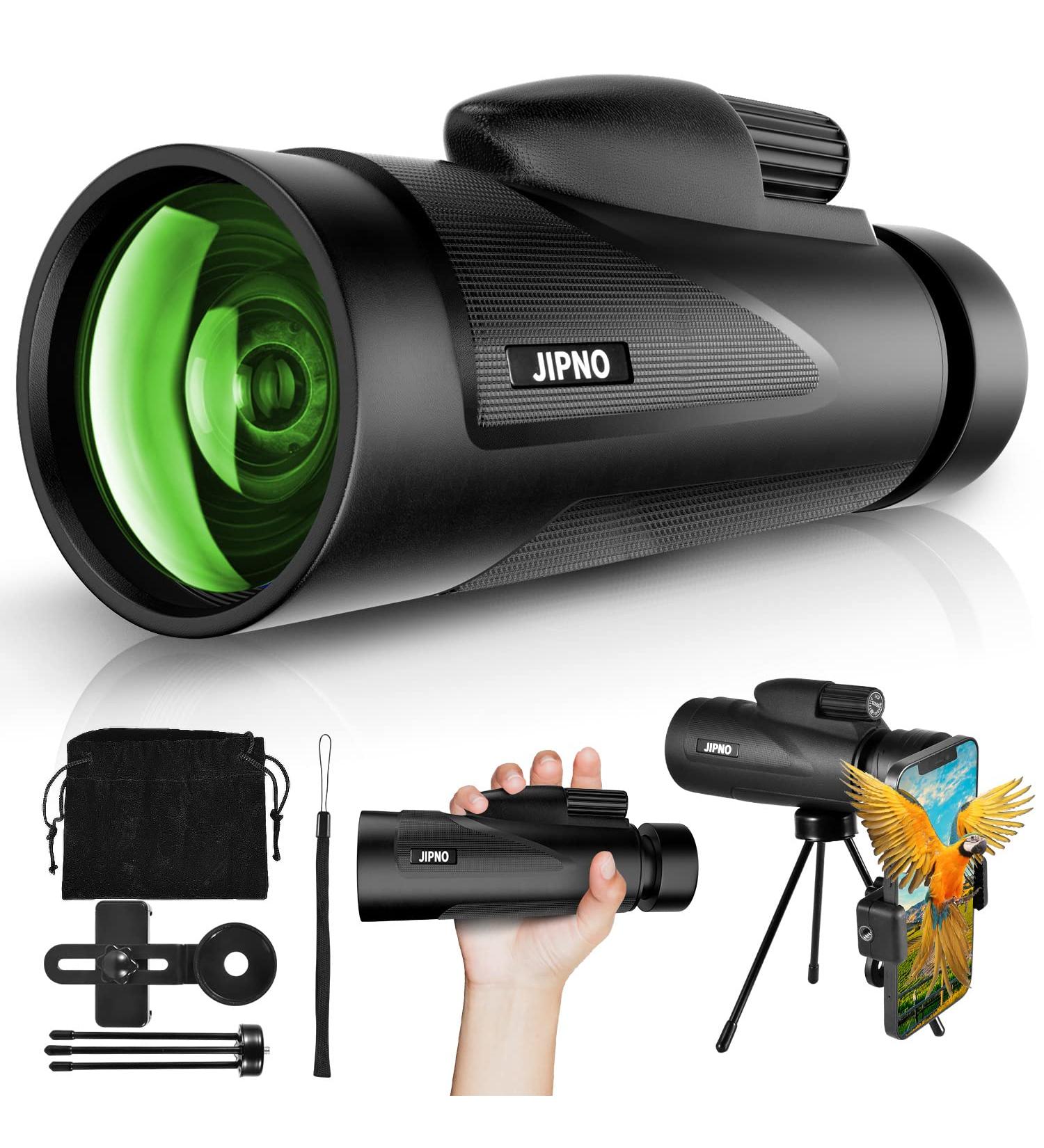 JIPNO High Powered Monocular-Telescope for Adults and Kids with Smartphone Adapter  Dust-Proof BAK4 Prism Monocular with Clear Low Light Vision for Hunting/Target Shooting/Stargazing/Camping/Traveling 12x50 - Buy Online on GoSupps.com