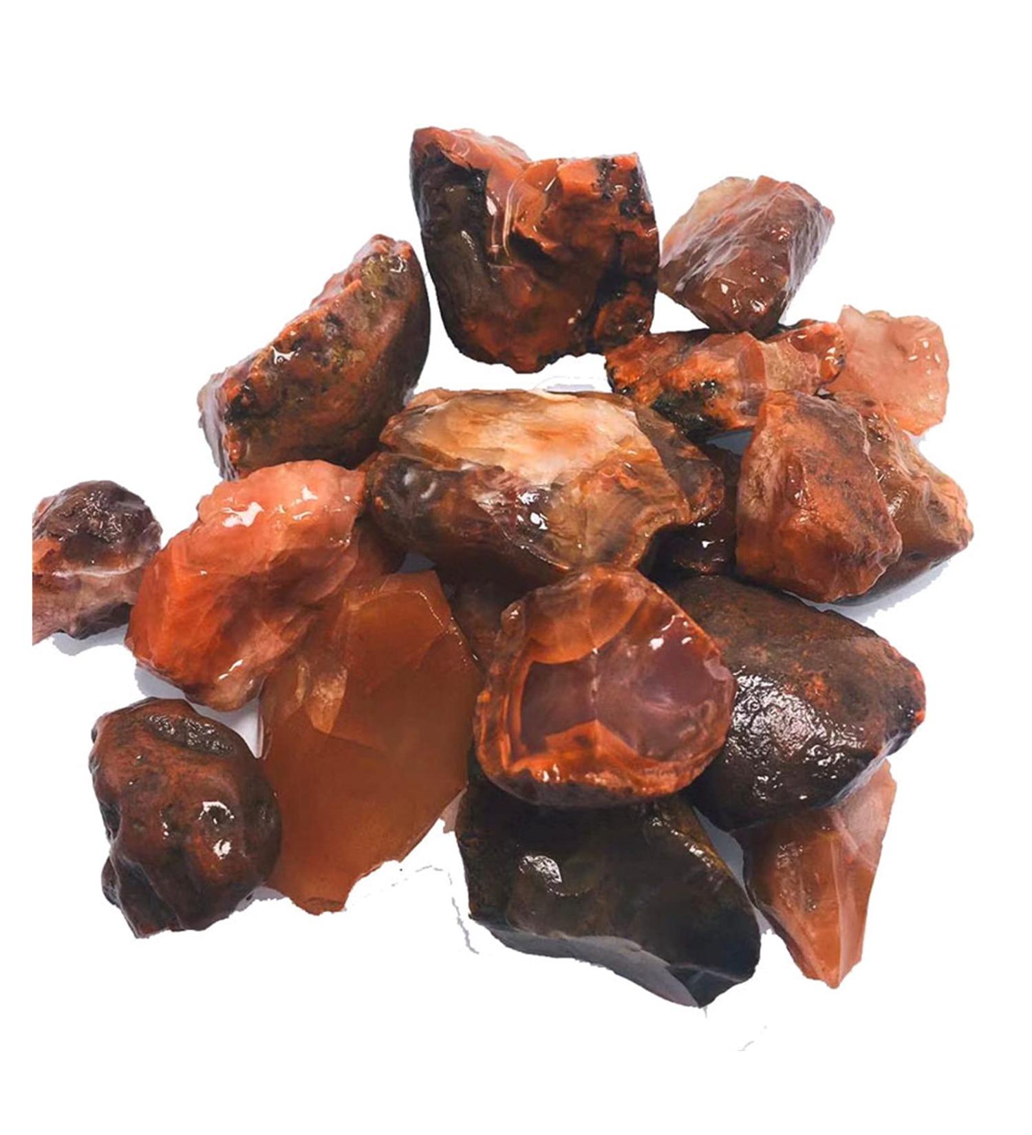 Natural Crystal Rough Natural Red Agate Stone Fish Tank Decoration Material of Agate Chalcedony Body Heathy Gemstone Specimen Collection Gift Home Decoration Natural Stones and Minerals (Color : 100g 1.5-4cm 100g - Buy Online on GoSupps.com