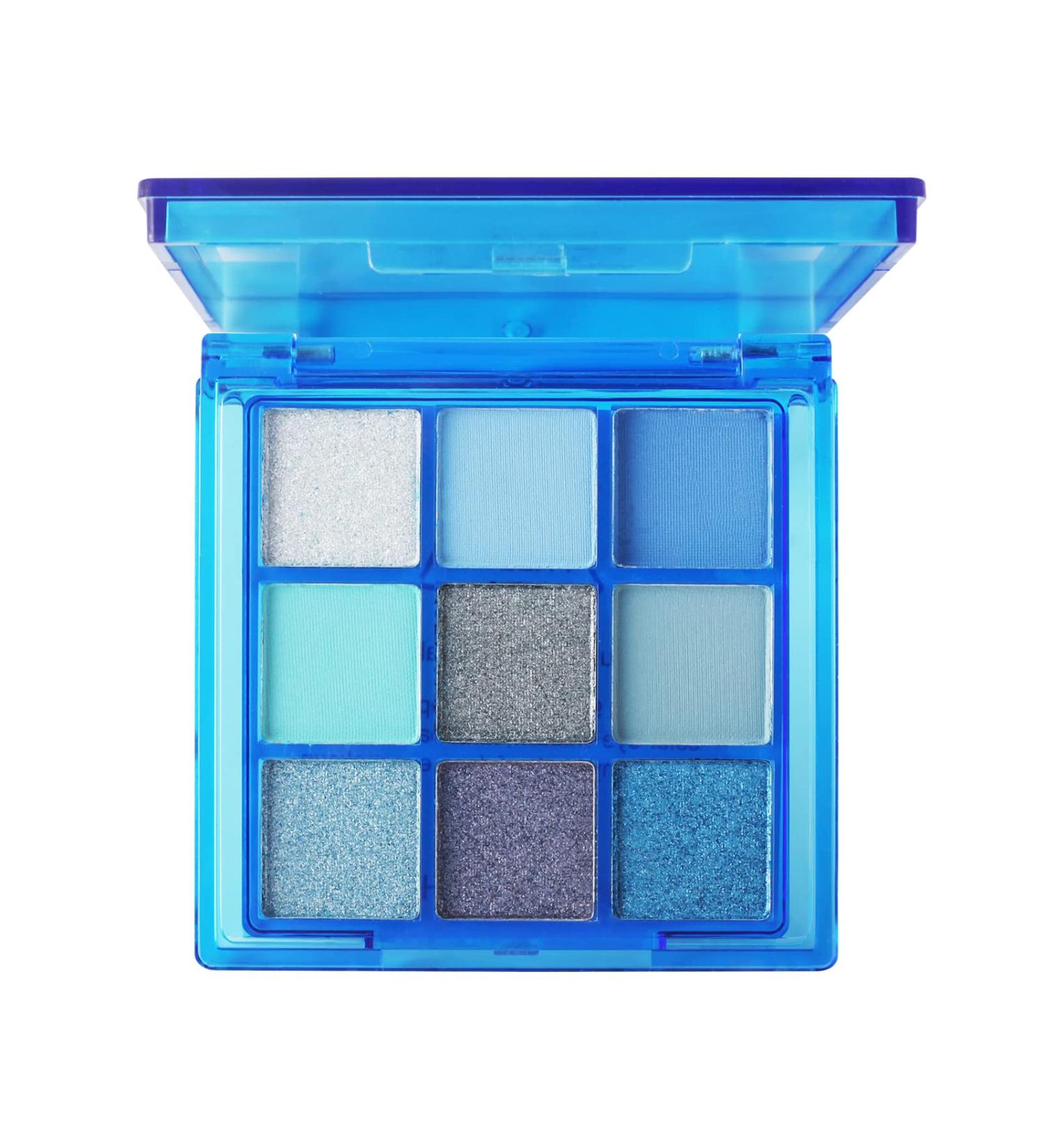 MEICOLY Blue Eyeshadow Palette - 9 Color Matte Glitter Metallic Silver Waterproof Shimmer Pigmented Eye Shadow - Buy Online on GoSupps.com