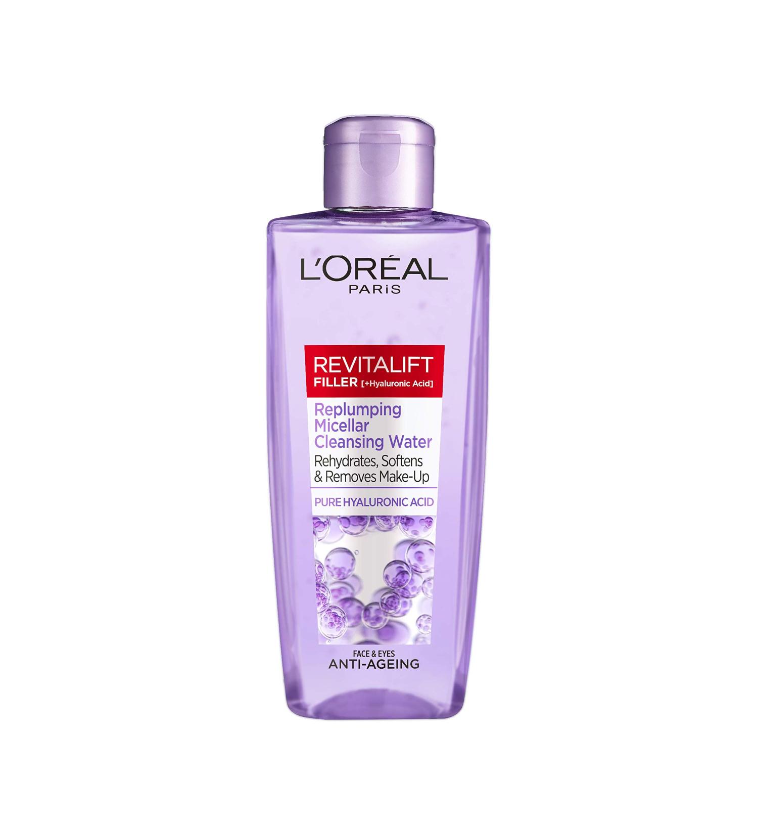 L'Oreal Paris Revitalift Filler + Hyaluronic Acid Micellar Water - Gentle Cleansing for Plump & Hydrated Skin - Buy Online on GoSupps.com
