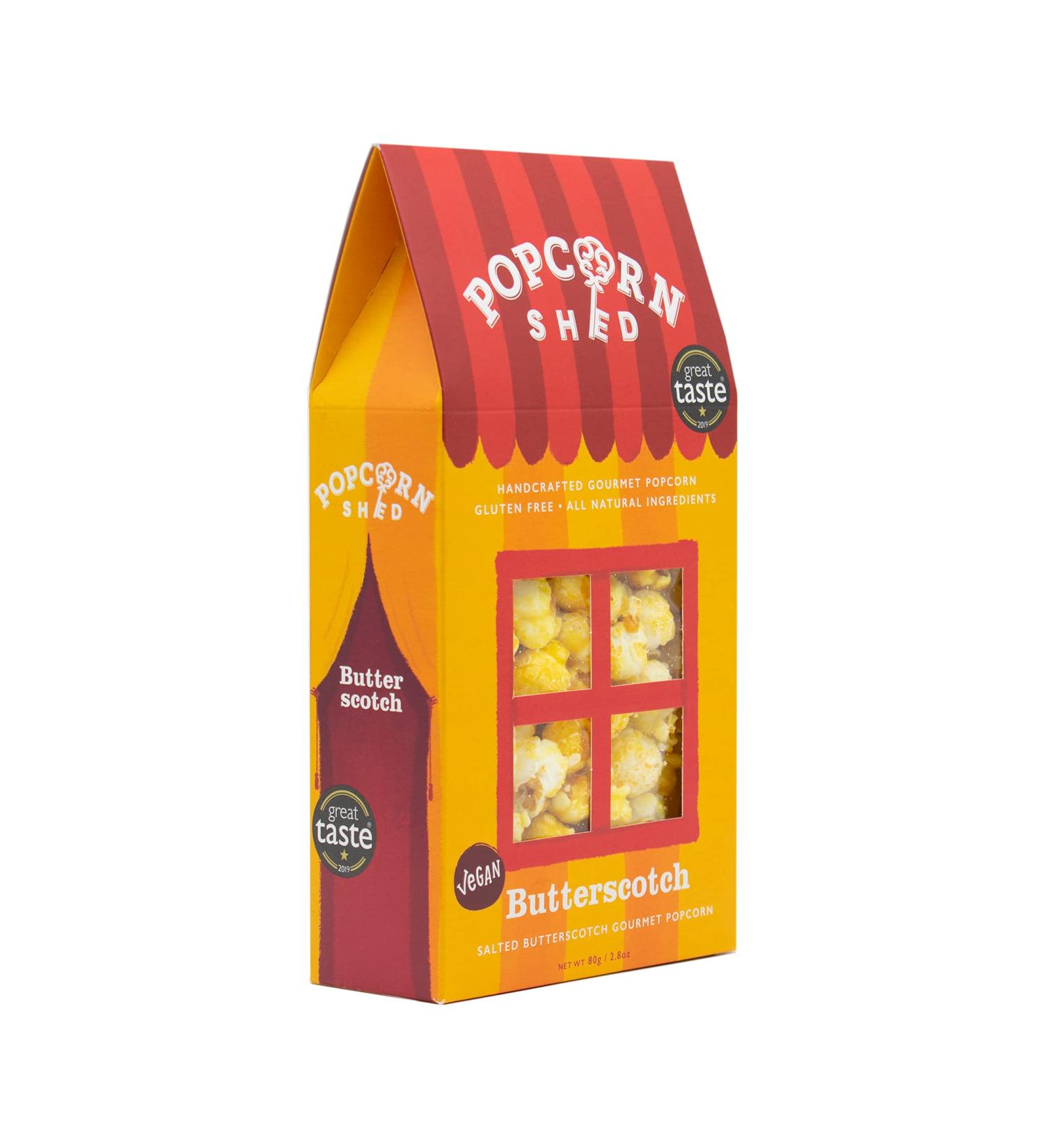 Popcorn Shed Butterscotch Gourmet Popcorn Gift Box - Gluten Free & Vegetarian Snack - 80g (Pack of 1) - Buy Online on GoSupps.com