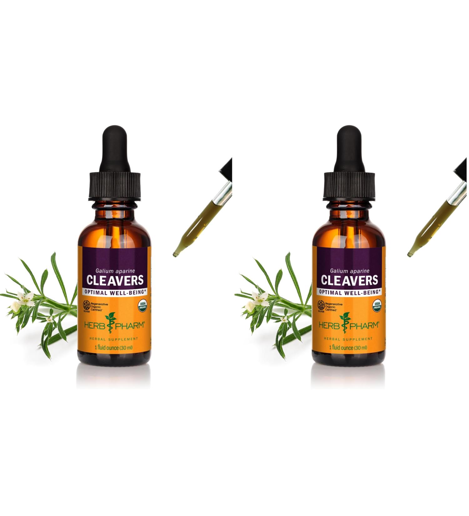 Herb Pharm Cleavers Liquid Extract - 1 Oz (DCLEAV01) (Pack of 2) 1 Fl Oz (Pack of 2) - Buy Online on GoSupps.com
