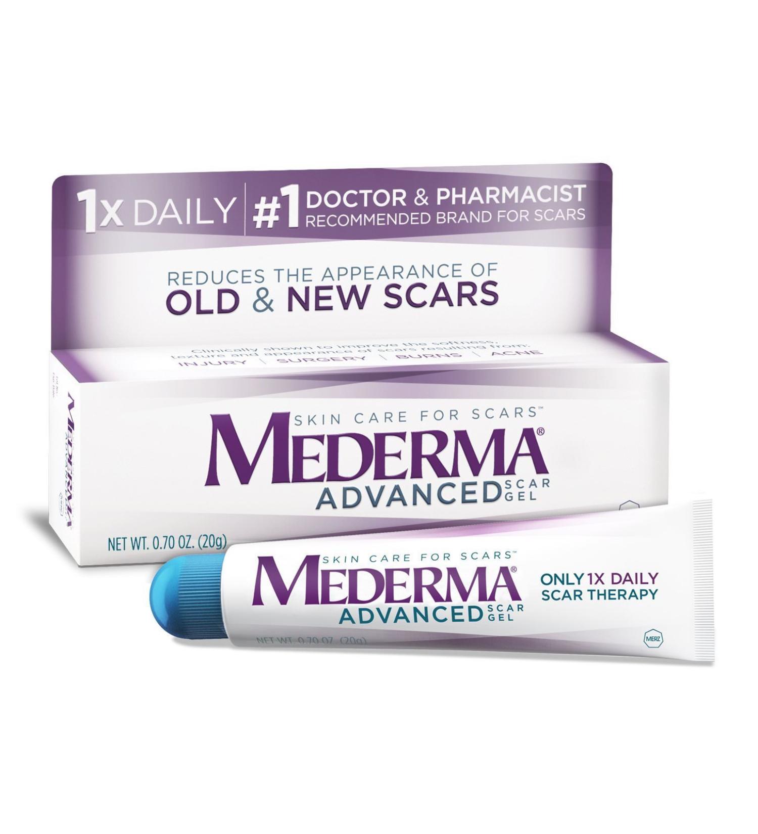 Mederma OzmQMG Advanced Scar Gel Reduces the Appearance of Old & New Scars 0.7 oz (2 Pack)