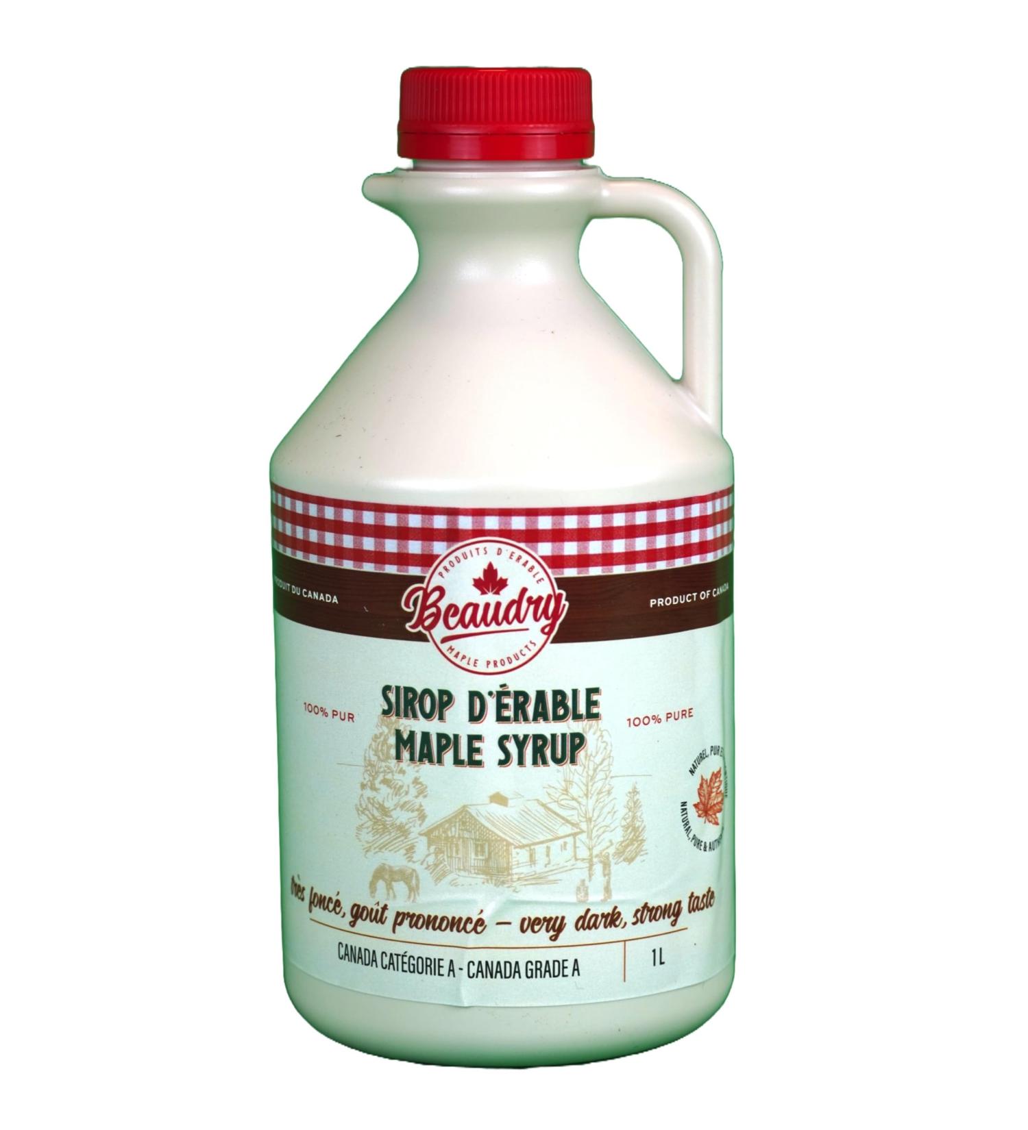 Sirop d' rable en cruchon de 1 litre - Tr s fonc - Direct producteur - 100% pur du Canada - Les Tr sors d' rable - Buy Online on GoSupps.com