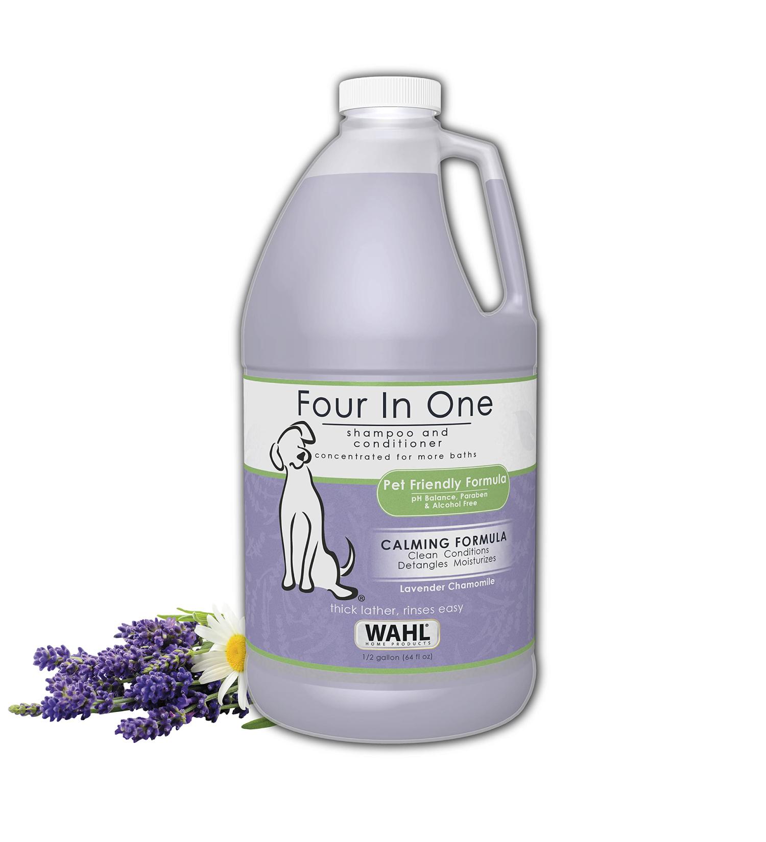 Wahl 4-in-1 Calming Pet Shampoo 64 Oz - Lavender Chamomile, Cleans, Conditions, Detangles, Moisturizes - Buy Online on GoSupps.com