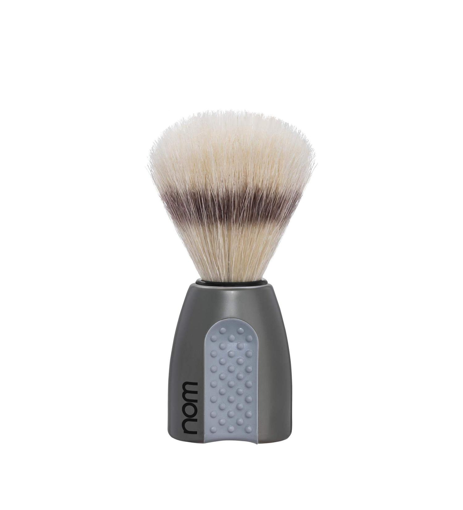 nom - Shaving brush - ERIK series - Pure bristle - Plastic grey