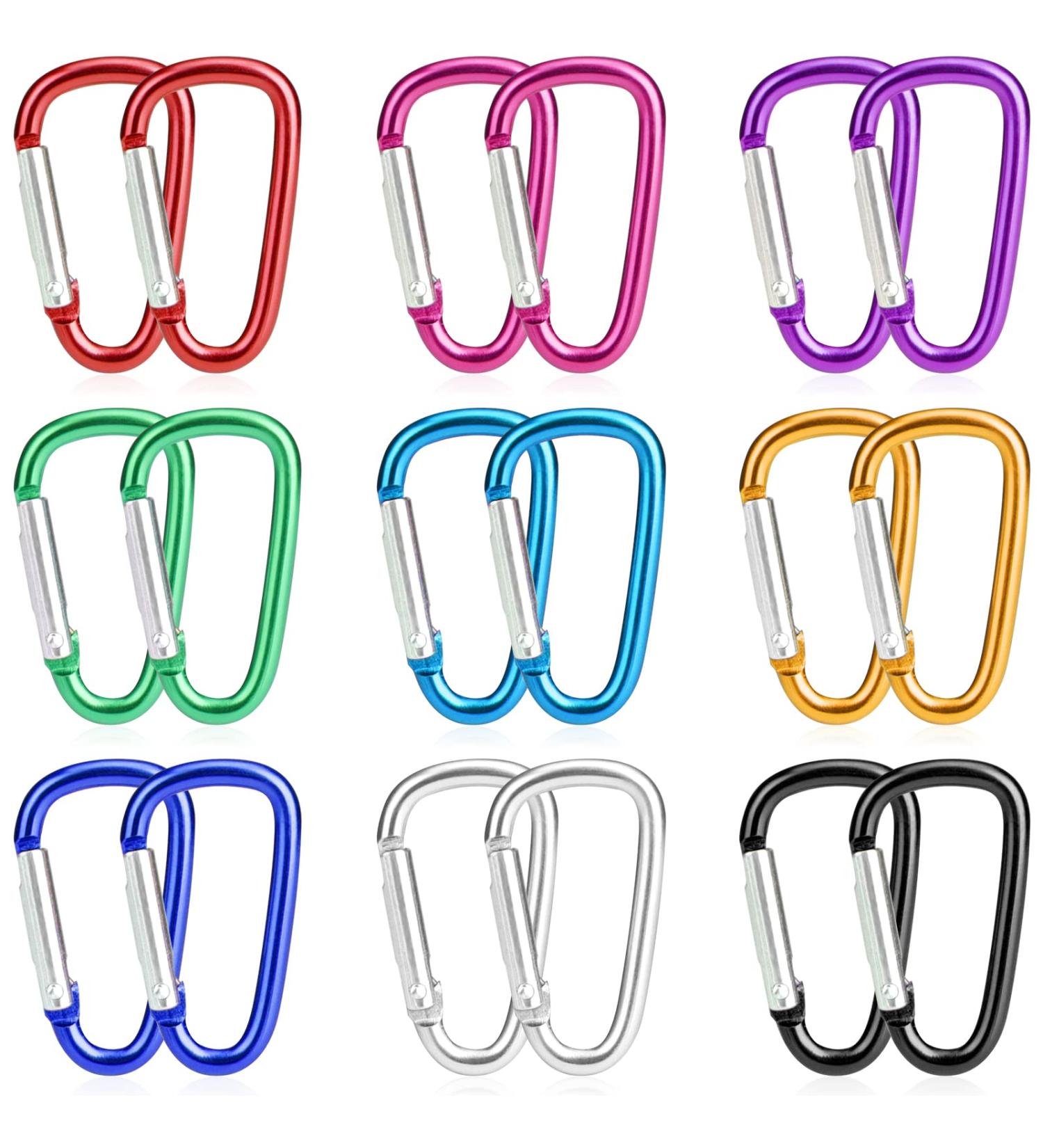Catelves 18-Piece Mini Carabiner Key Rings Set - Multicolor Aluminum Hooks for Keys & Gear - Buy Online on GoSupps.com