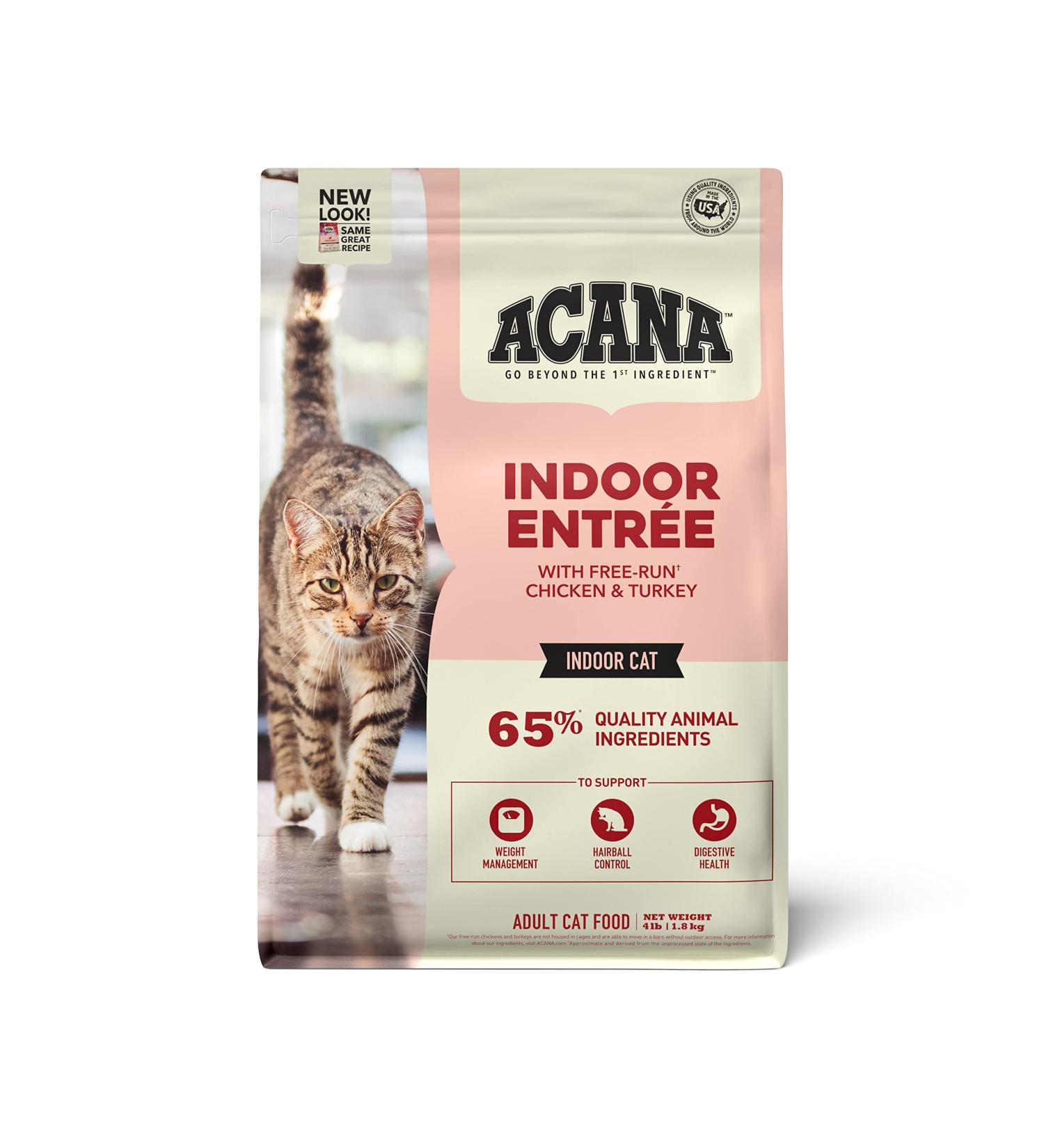 ACANA Cat Indoor Entre Dry Cat Food 4lb - Protein Rich Real Meat Formula - Buy Online on GoSupps.com