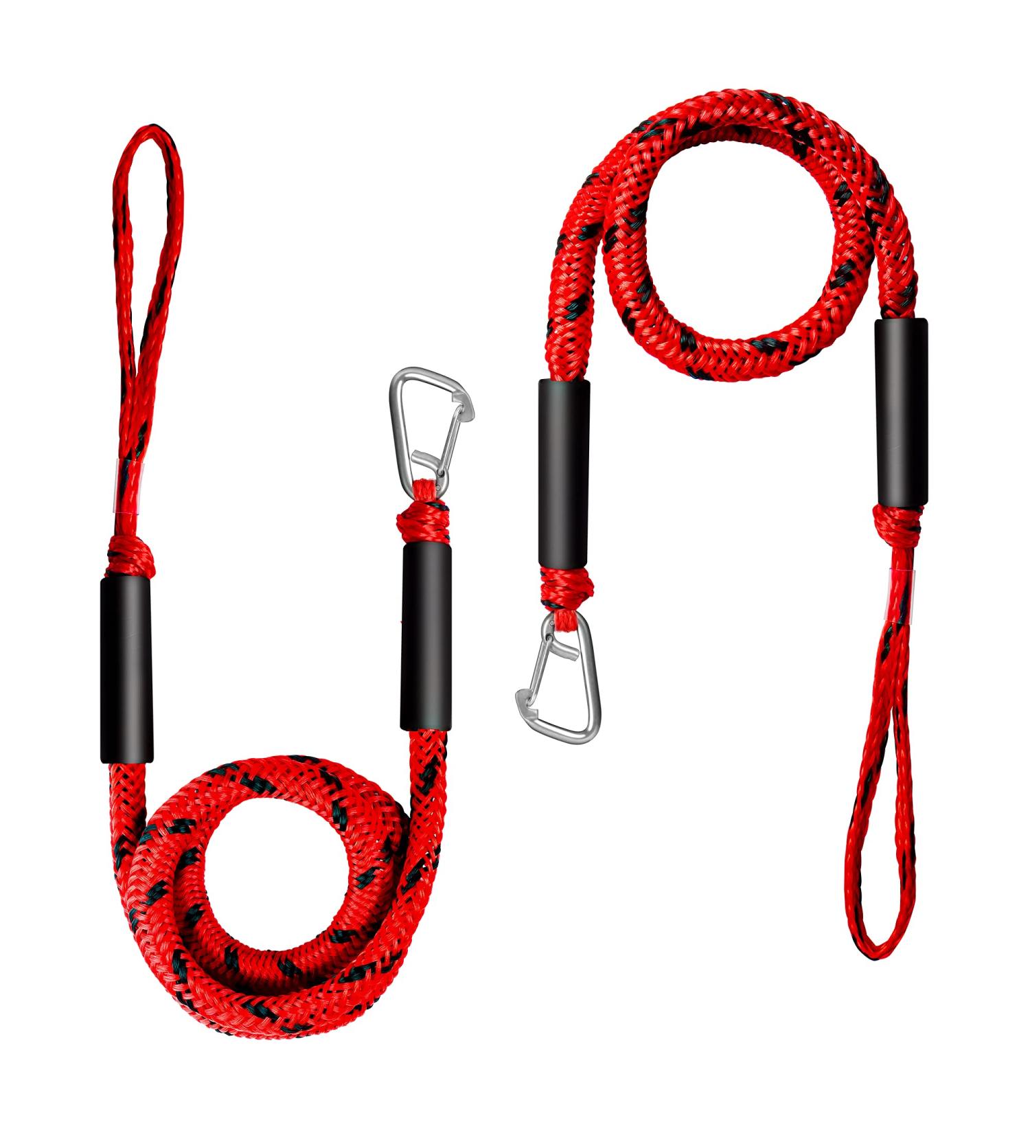 Bungee Dock Line Boat Accessories - 316 Stainless Steel Clip, Red (4ft & 6ft) - Ideal for Pontoon, Jet Ski, Kayak - Buy Online on GoSupps.com