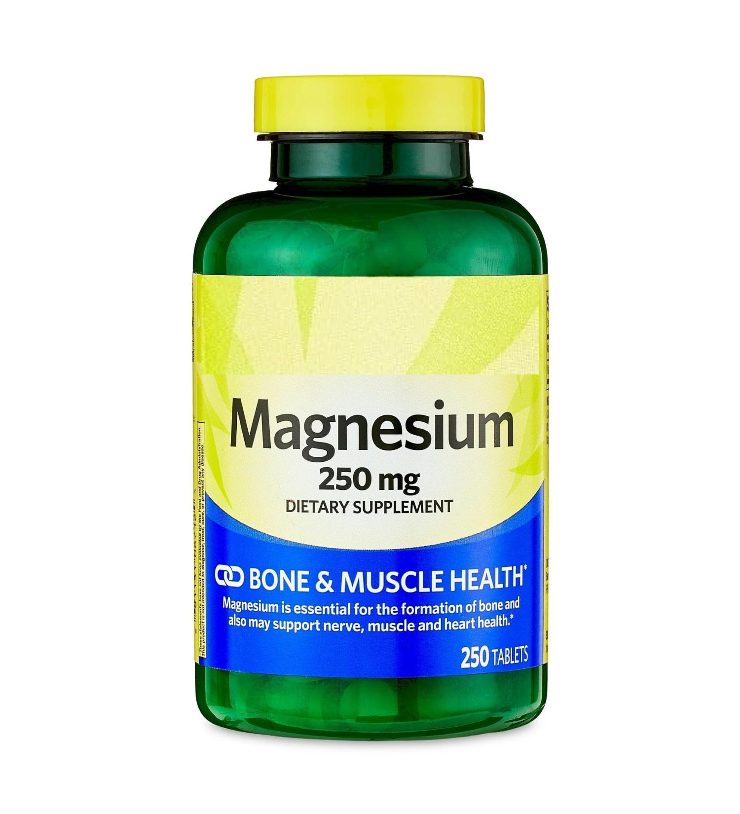 Magnesium Bone & Muscle Health Dietary Supplement Tablets 250 mg 250 Count + SEDLAV Sticker