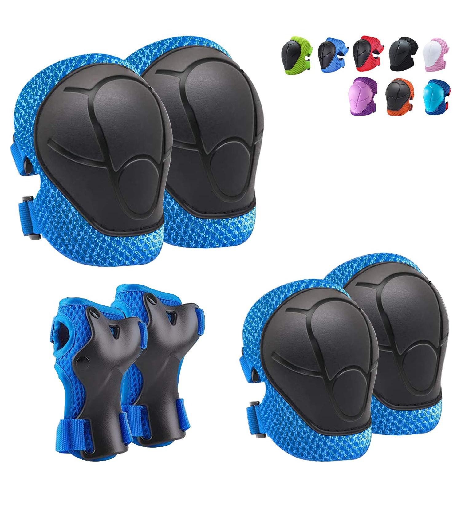 Knee Pads for Kids Kneepads and Elbow Pads Toddler Protective Gear Set Kids Elbow Pads and Knee Pads for Girls Boys with Wrist Guards 3 in 1 for Skating Cycling Bike Rollerblading Scooter Upgraded Blue - Buy Online on GoSupps.com