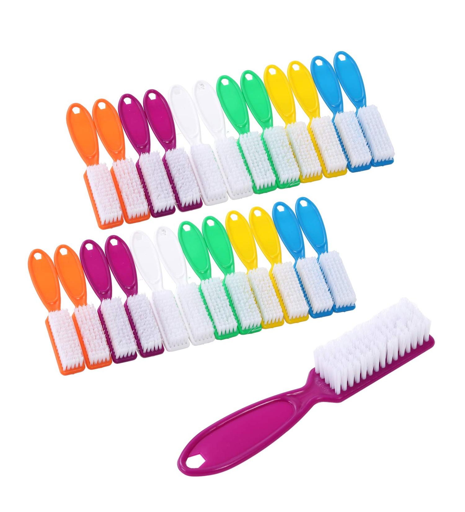 DAYGOS 24pcs Handle Grip Nail Brush - Nail Cleaning Scrub Brushes for Toes and Nails - Long Handle Pedicure Brushes for Men and Women - Multicolor - Buy Online on GoSupps.com
